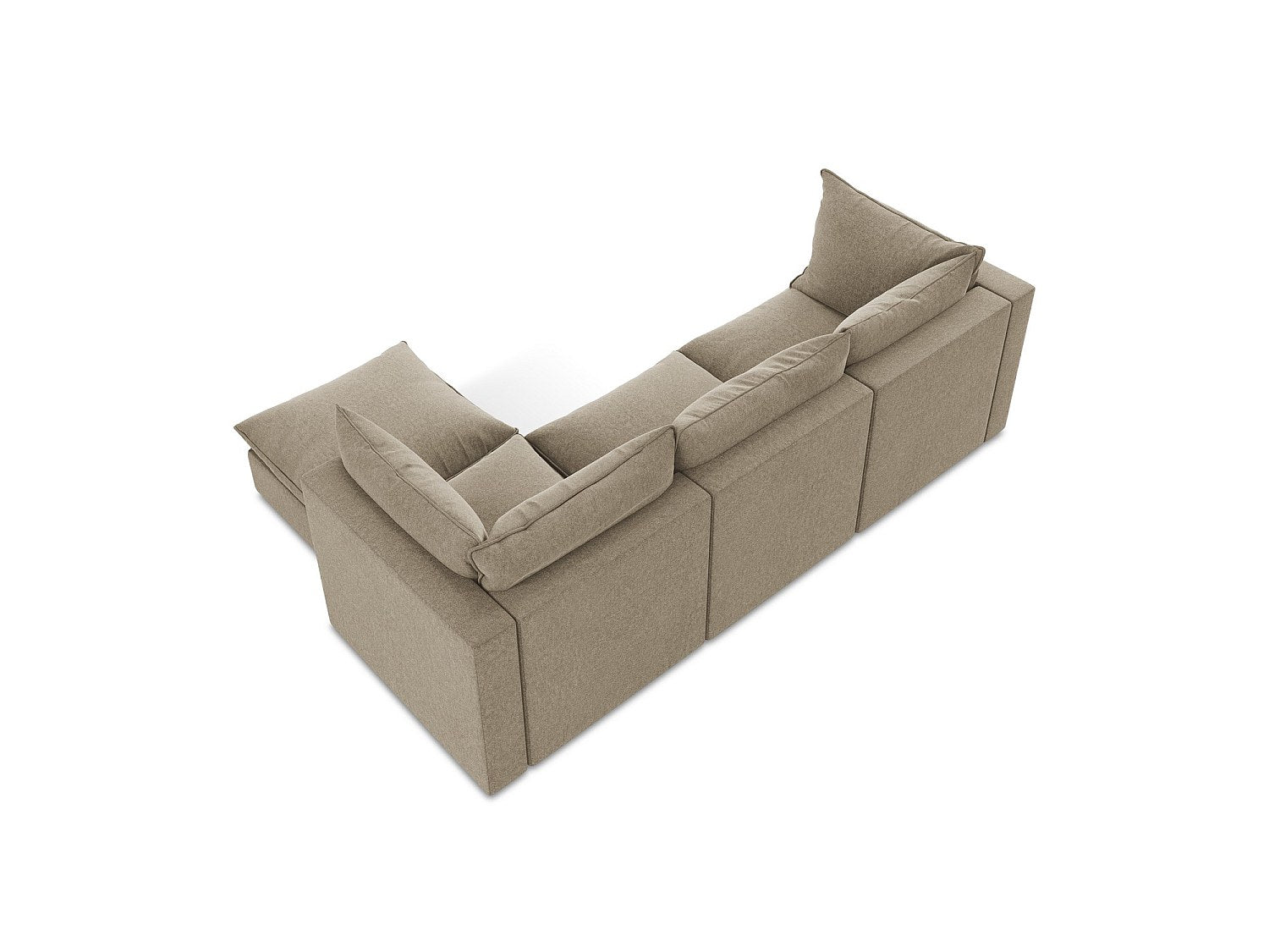 Canapé modulable 3 places beige velours - Ravenna