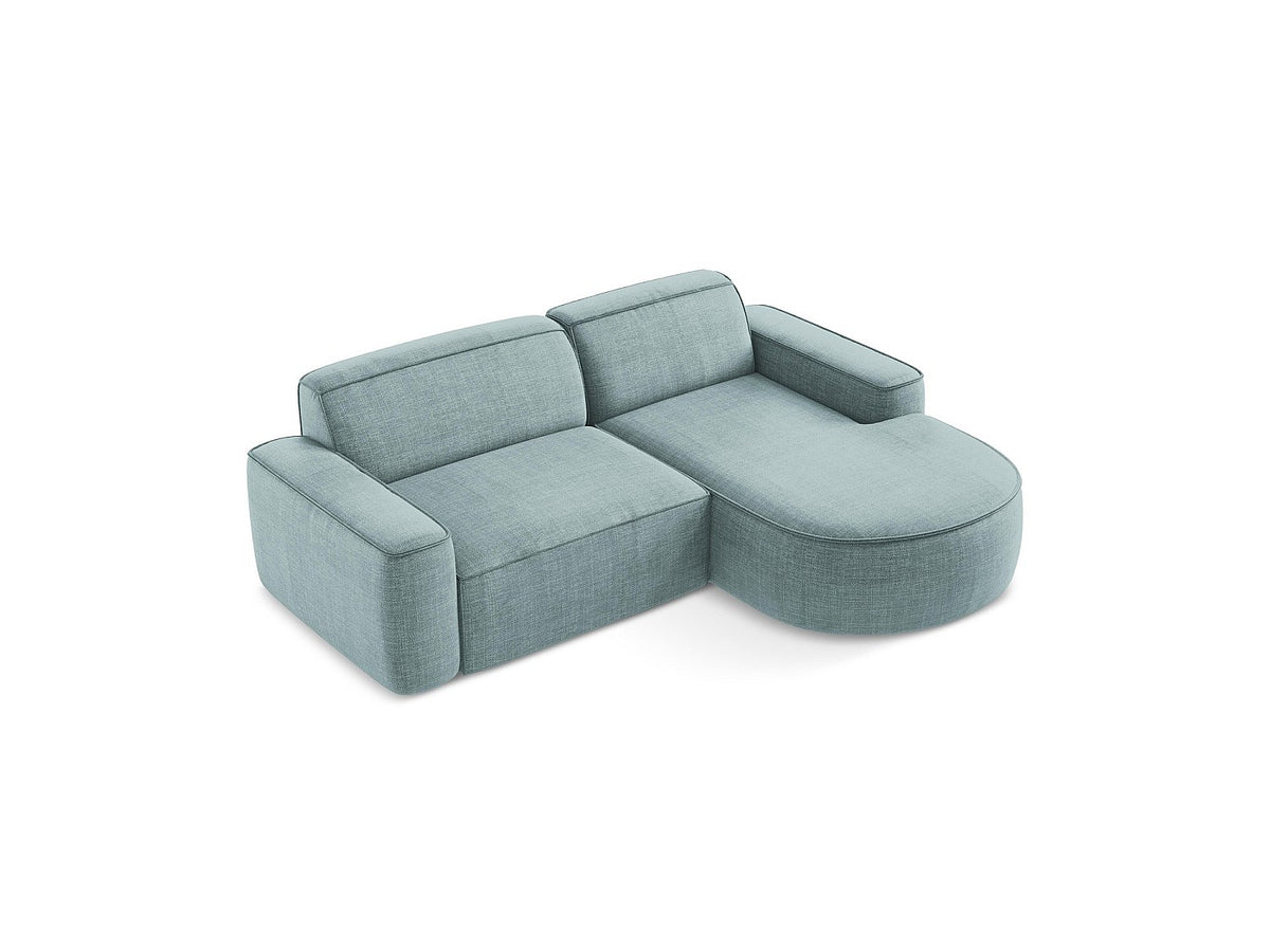 Canapé modulable 5 places bleu tissu