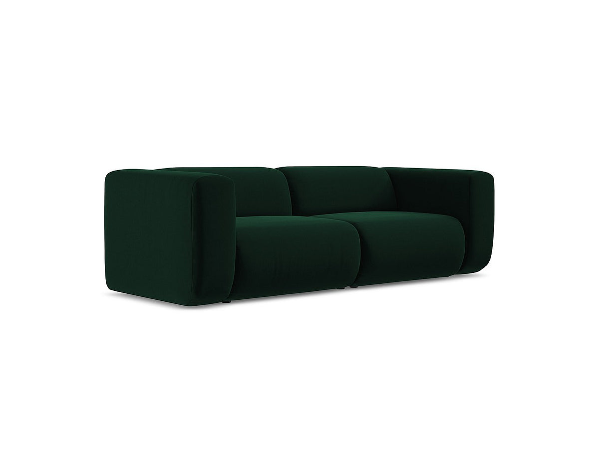 Canapé modulable 3 places vert tissu