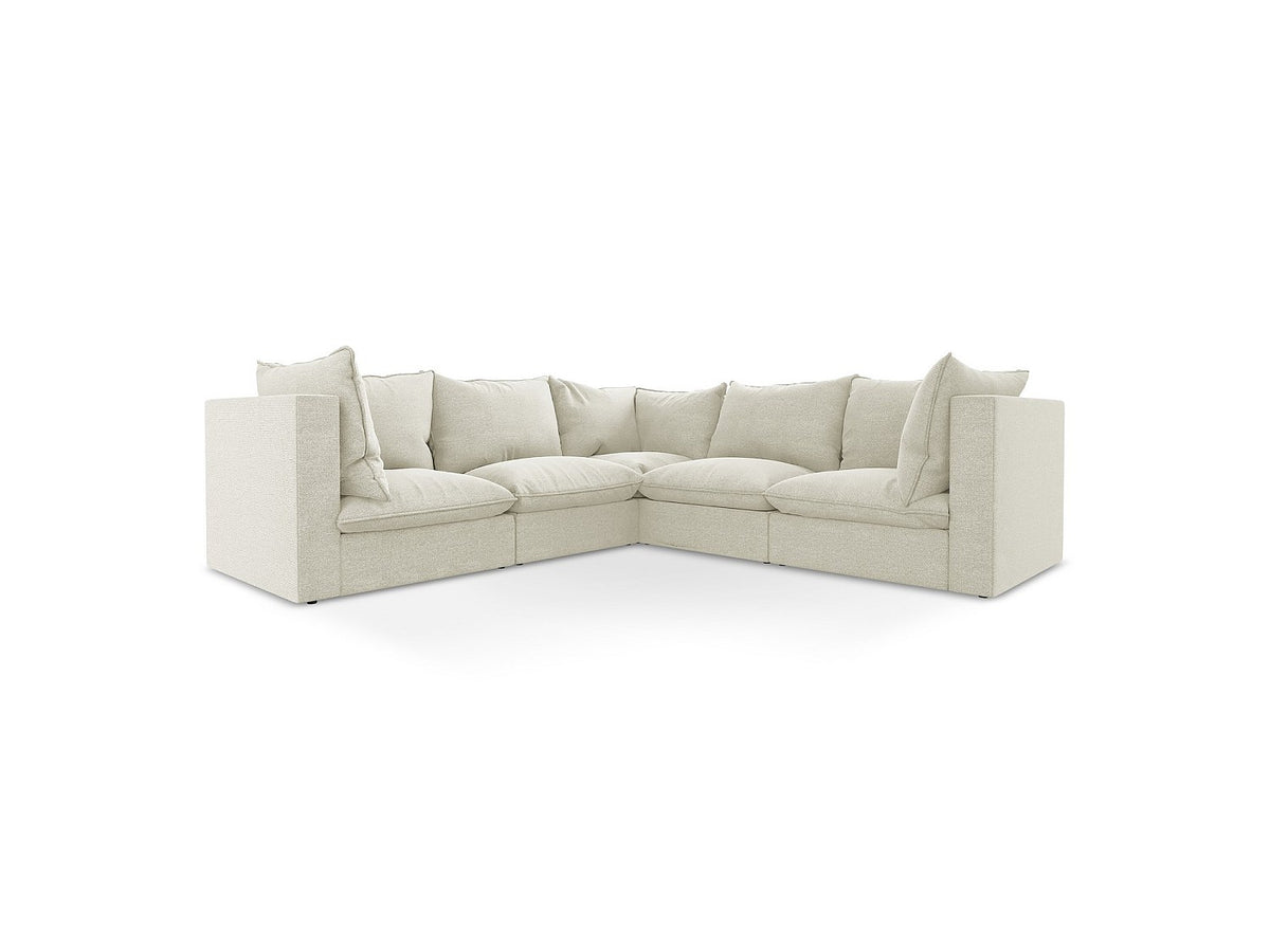 Canapé modulable 4 places beige tissu - Ravenna