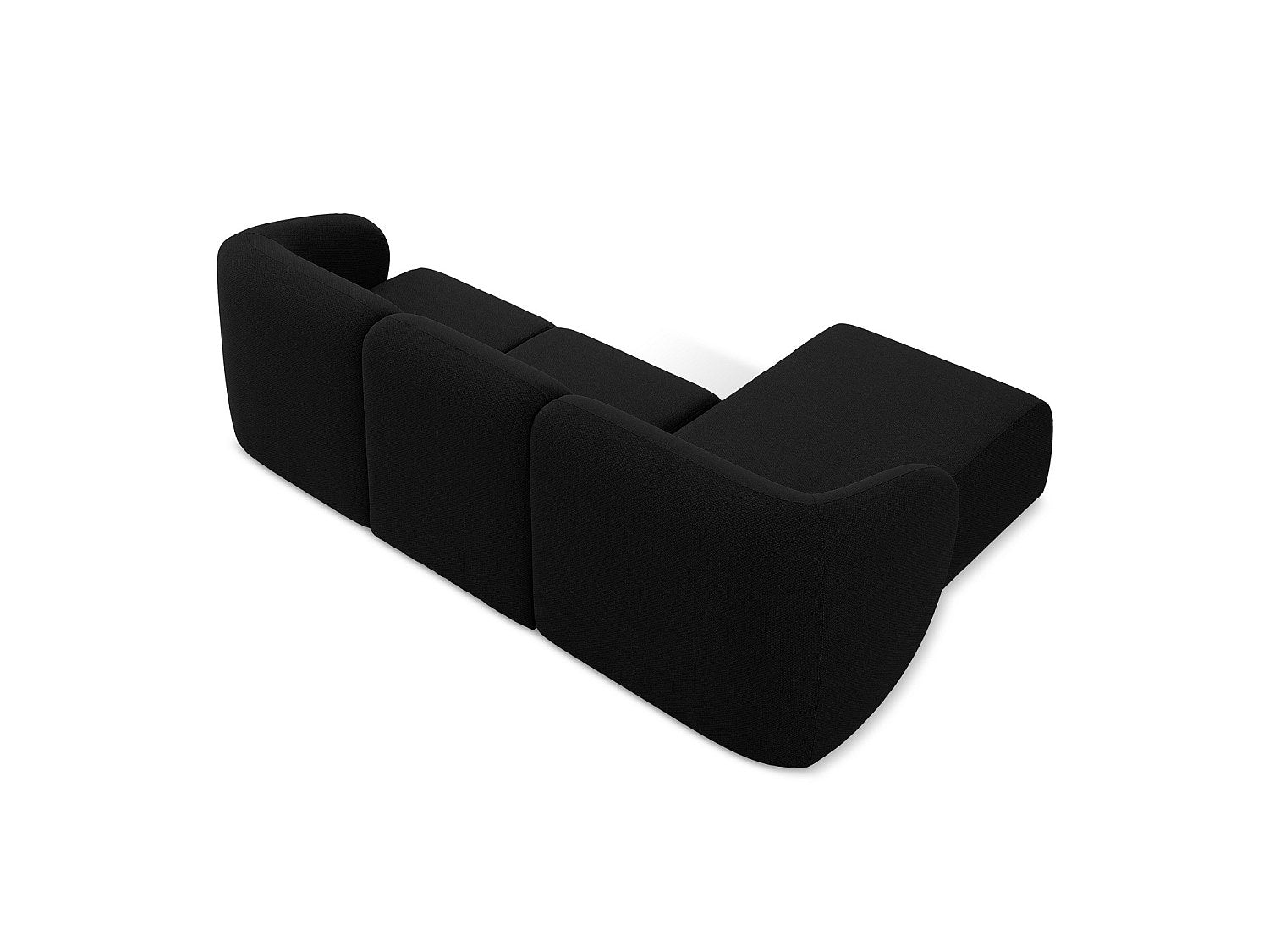 Canapé modulable 3 places noir tissu