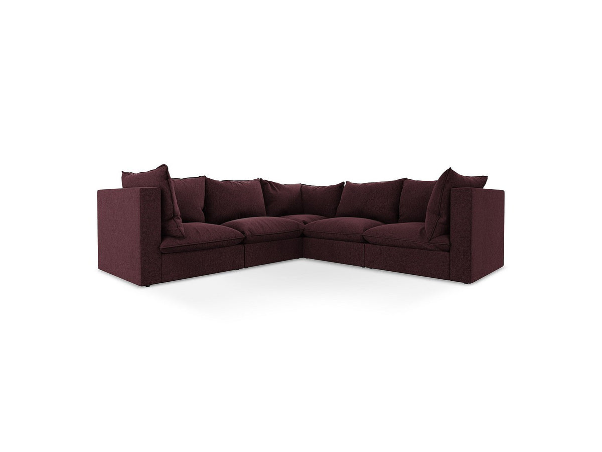 Canapé modulable 4 places marron velours - Ravenna