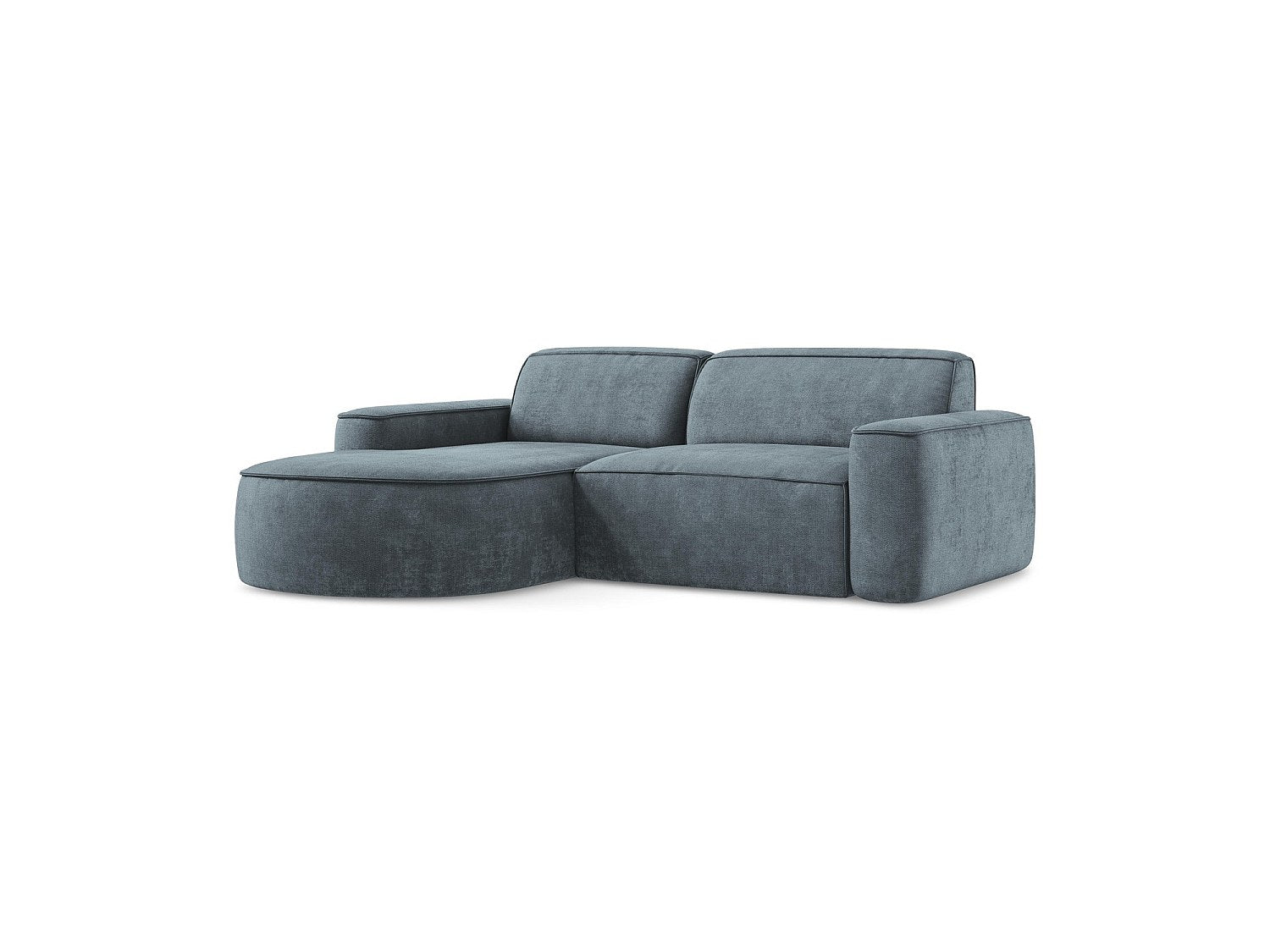 Canapé modulable 5 places bleu tissu