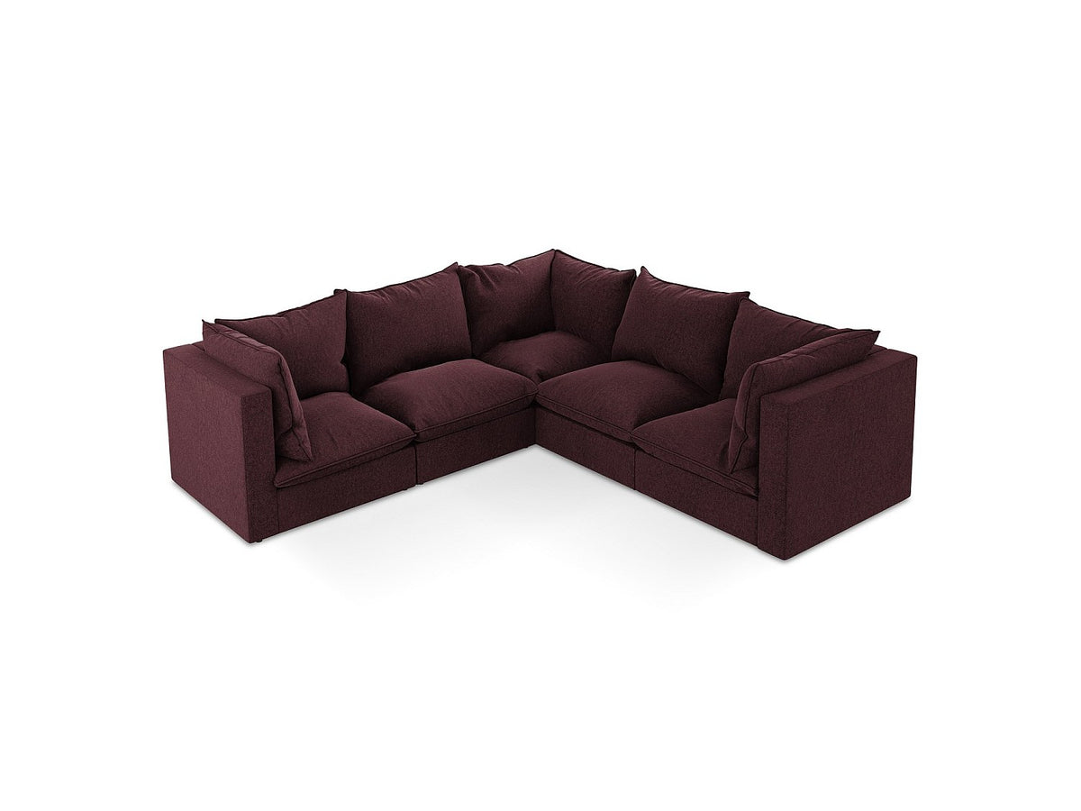 Canapé modulable 4 places marron velours - Ravenna