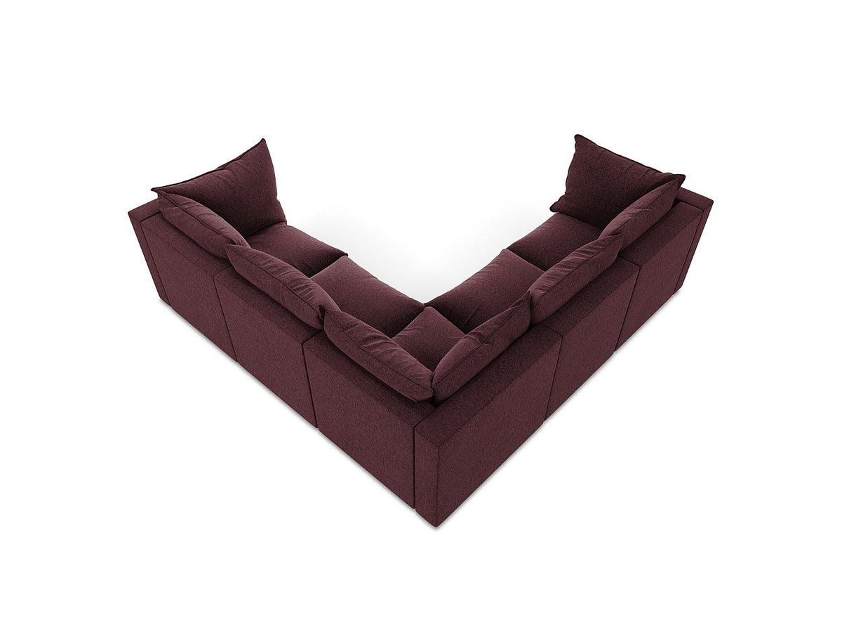 Canapé modulable 4 places marron velours - Ravenna