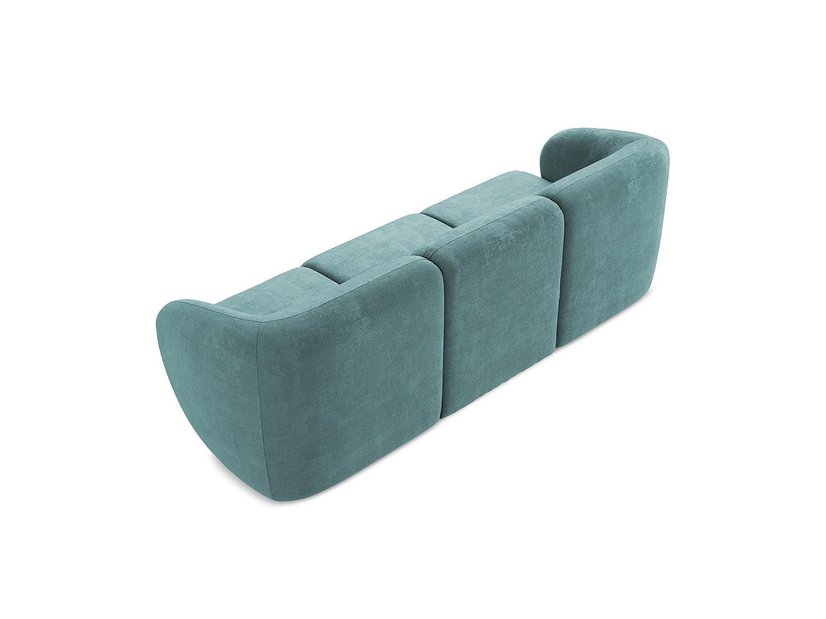 Canapé modulable 3 places bleu tissu