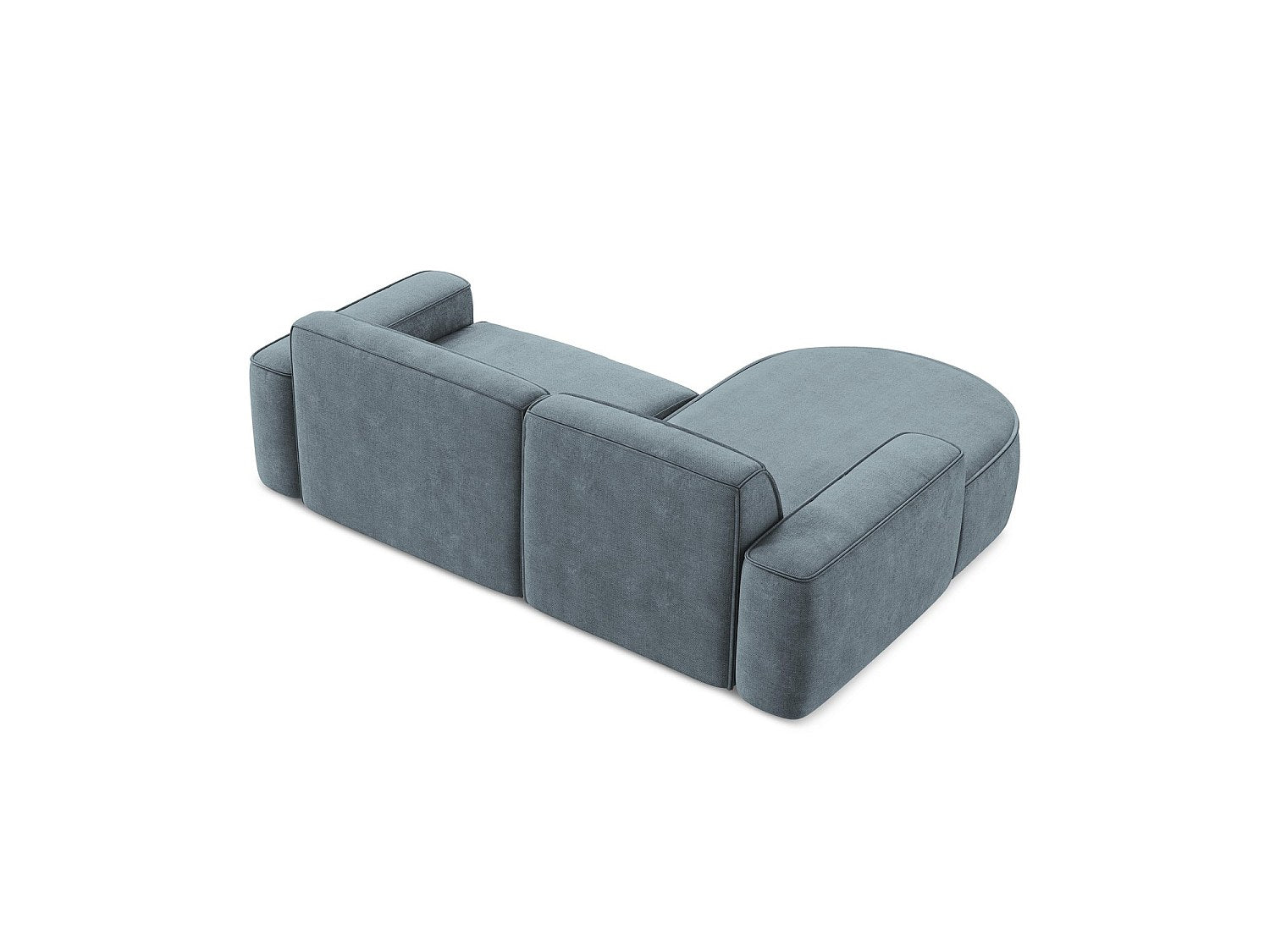 Canapé modulable 5 places bleu tissu