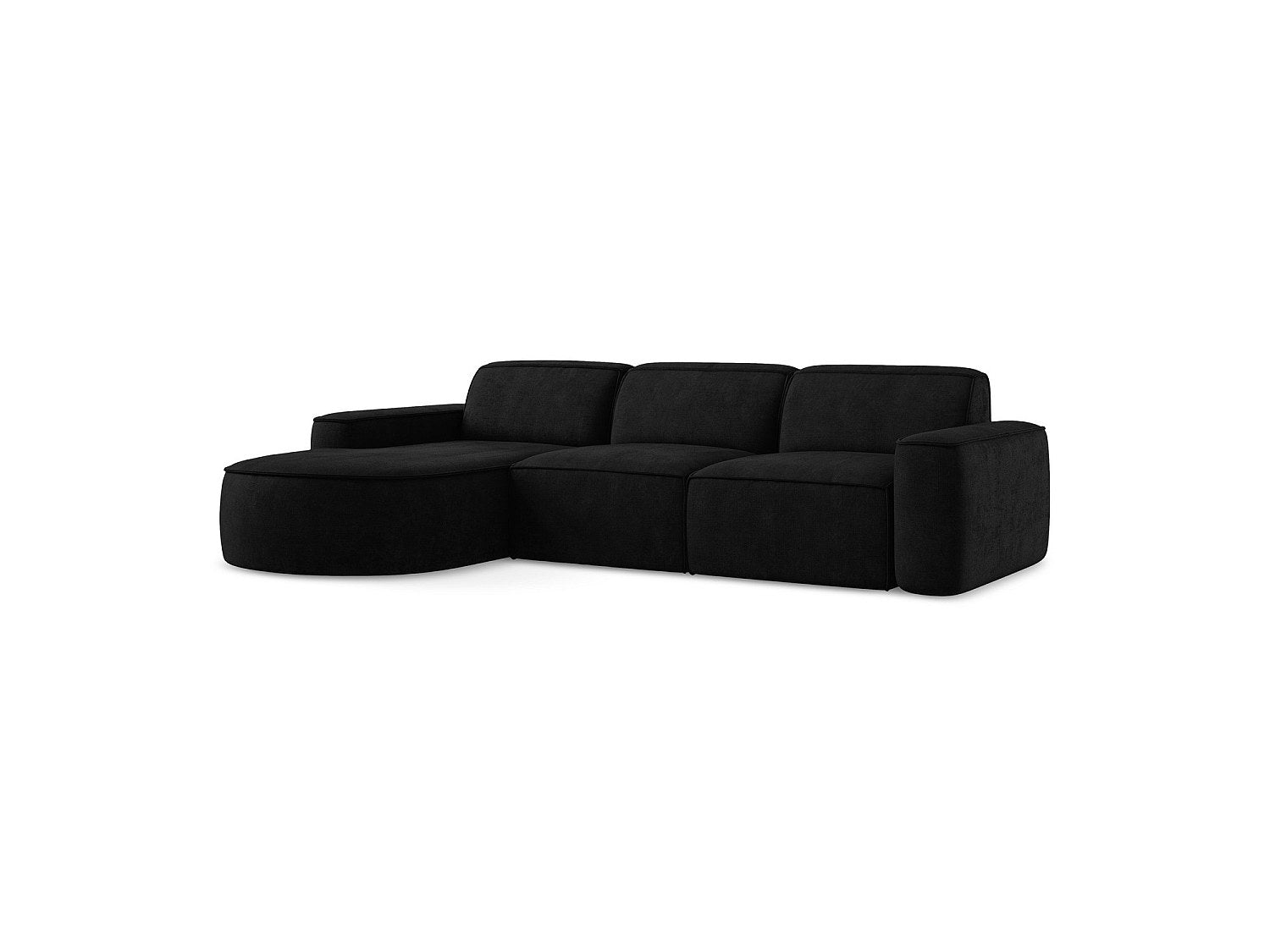 Canapé modulable 3 places noir tissu