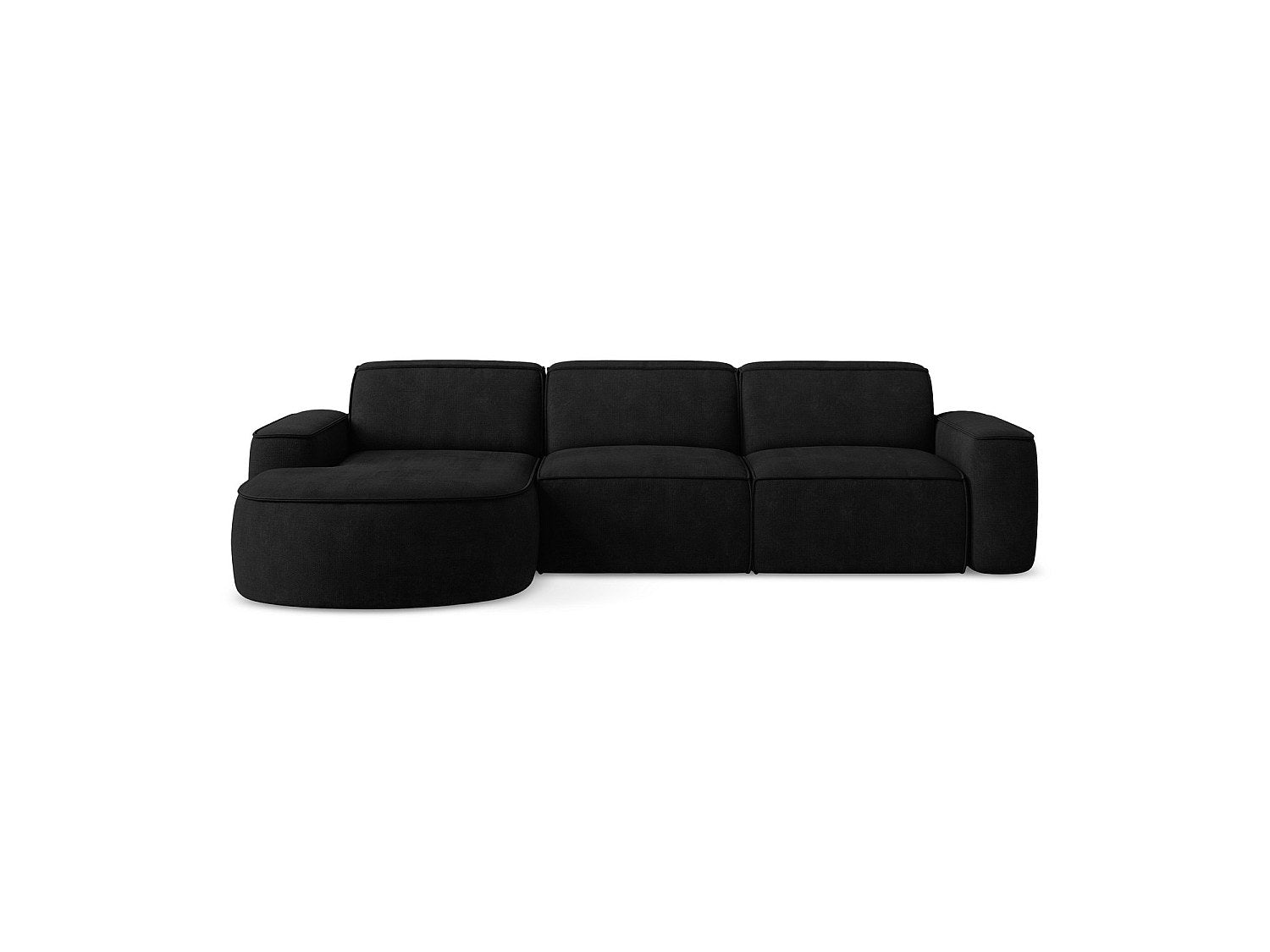 Canapé modulable 3 places noir tissu