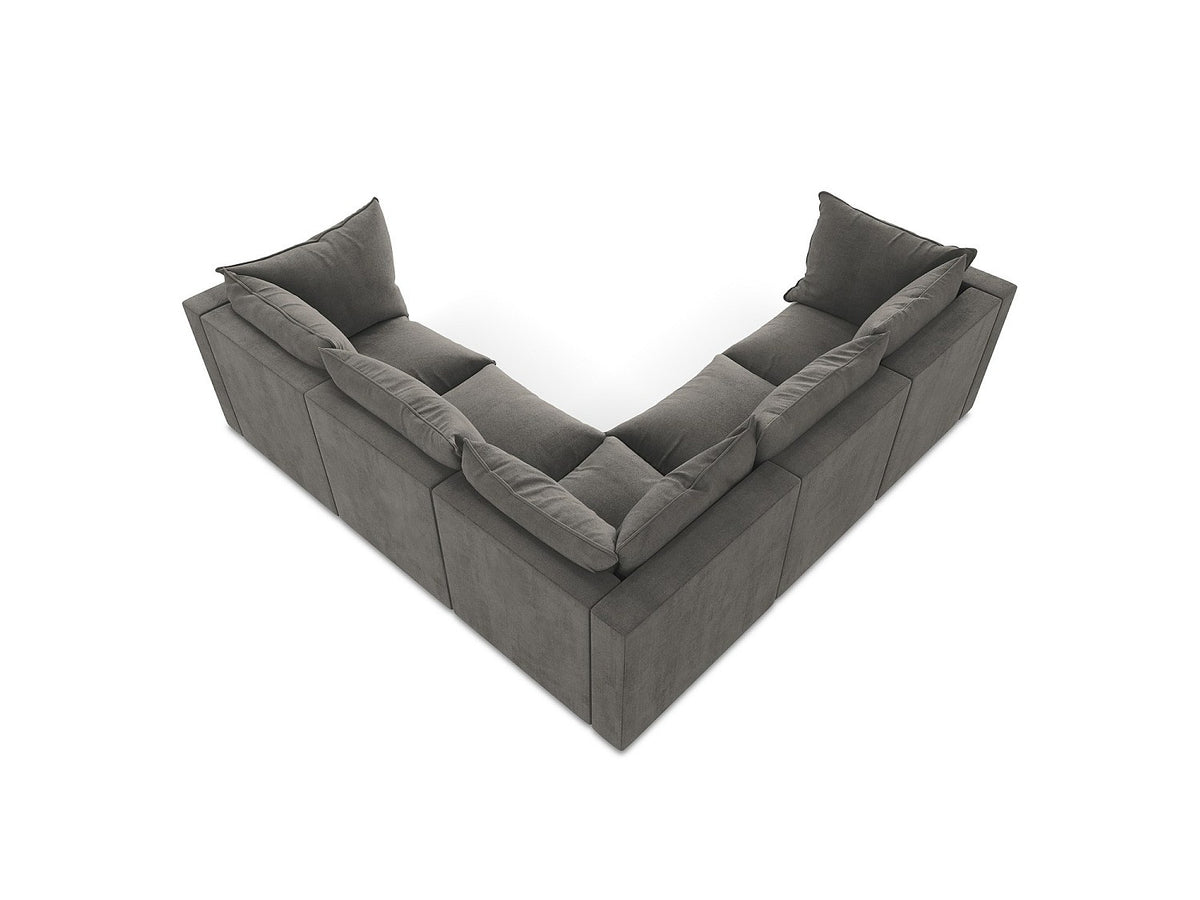 Canapé modulable 4 places beige tissu - Ravenna