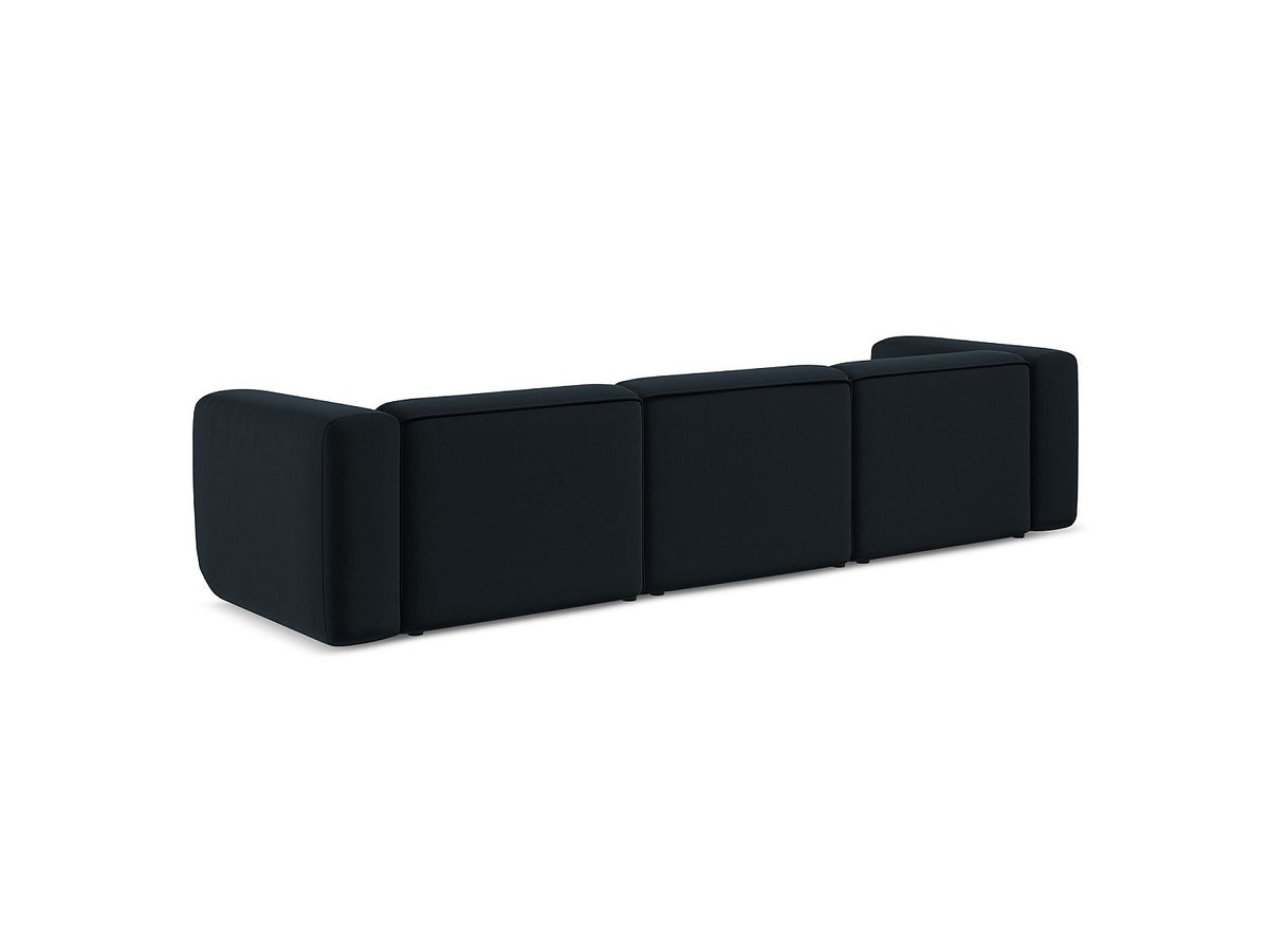 Canapé modulable 4 places bleu tissu