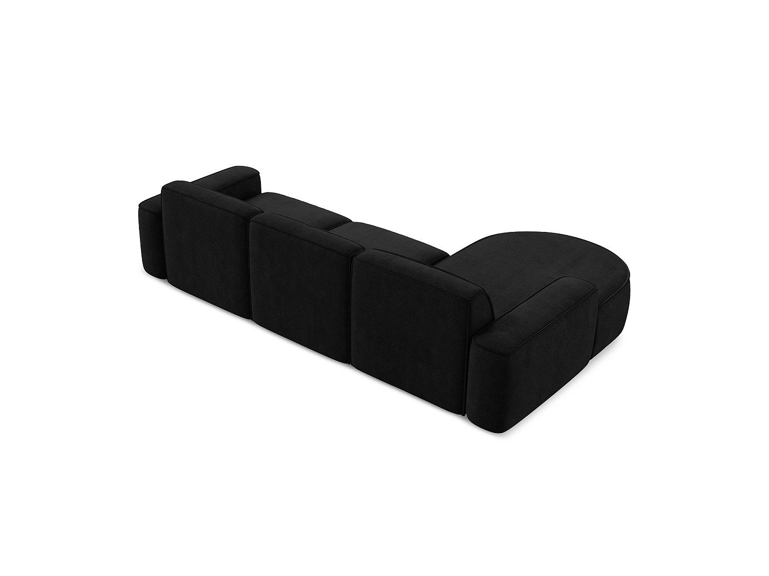 Canapé modulable 3 places noir tissu
