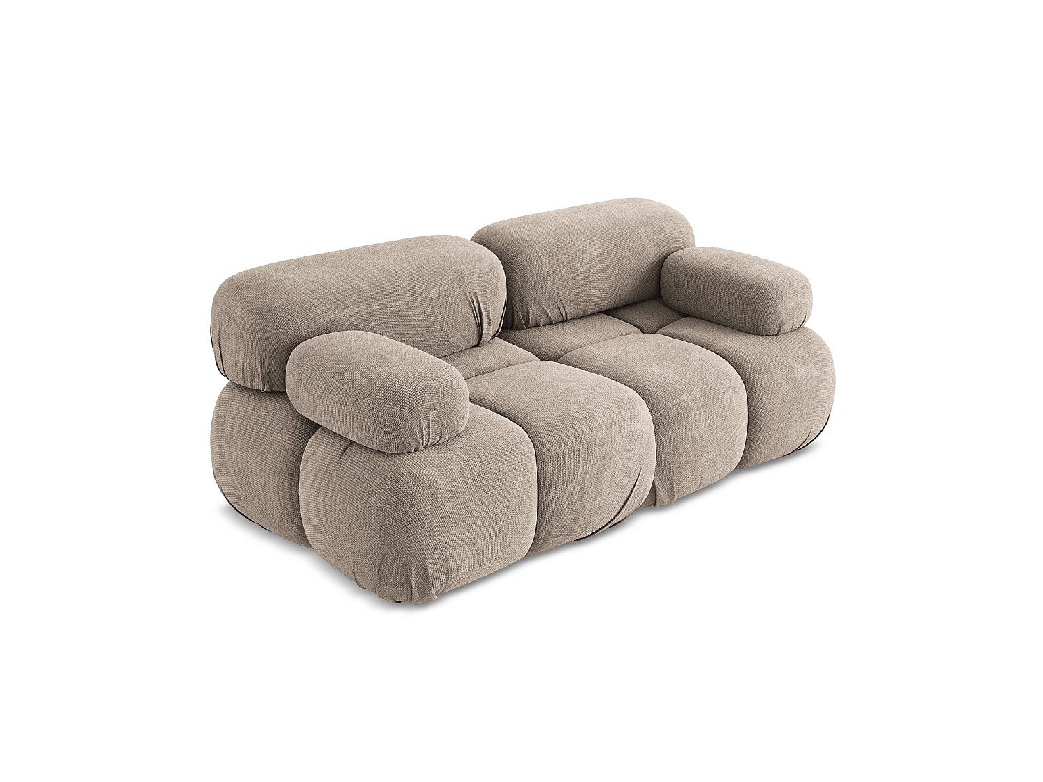Canapé modulable 2 places beige tissu