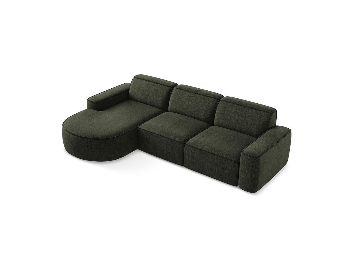 Canapé modulable 3 places vert tissu