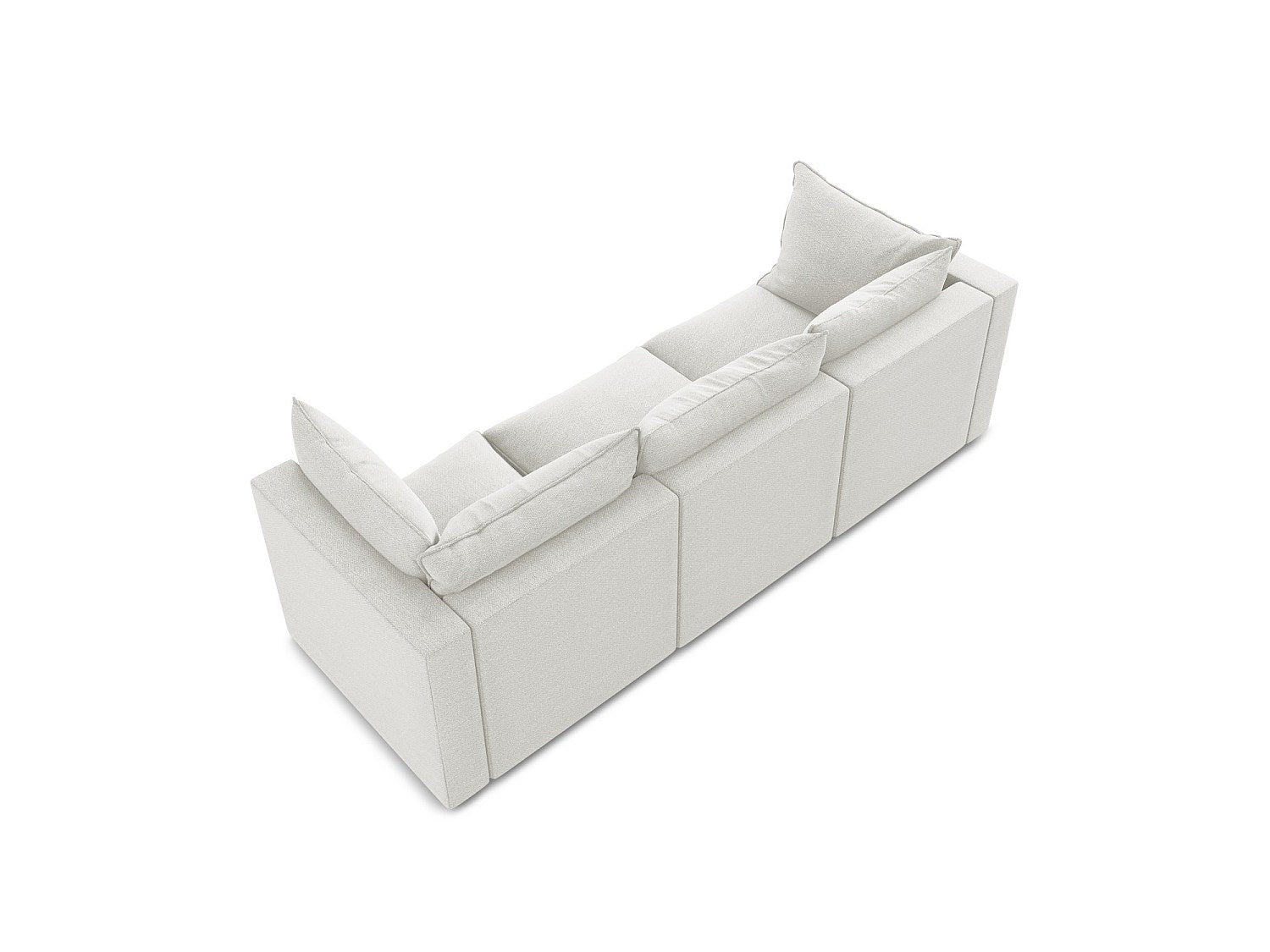 Canapé modulable 3 places blanc tissu - Ravenna