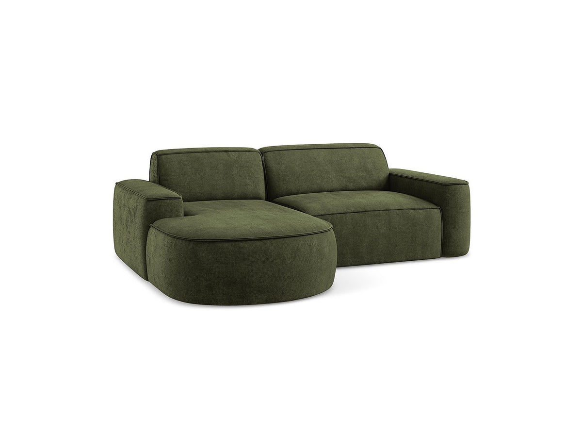 Canapé modulable 5 places vert tissu