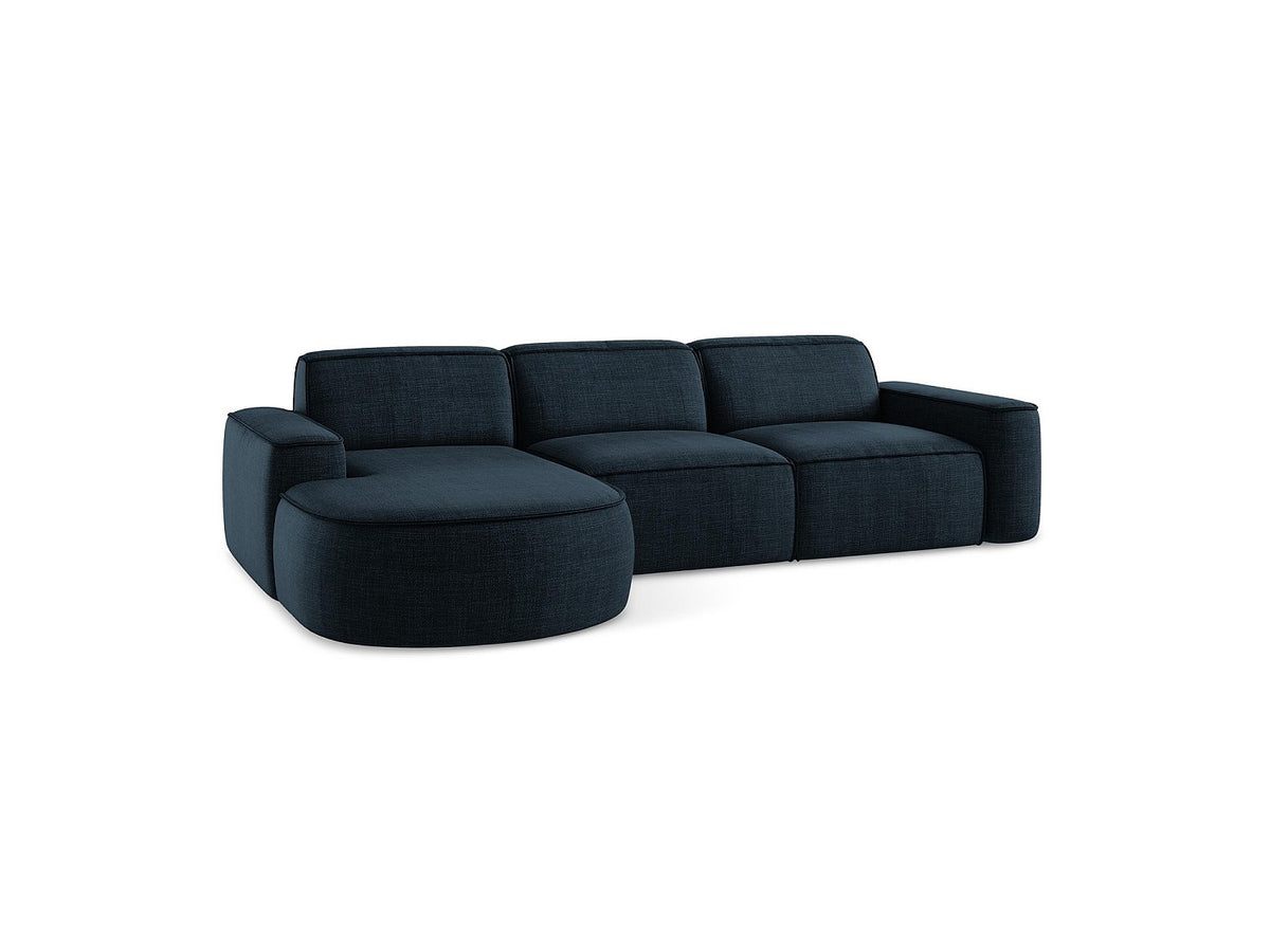 Canapé modulable 3 places bleu tissu