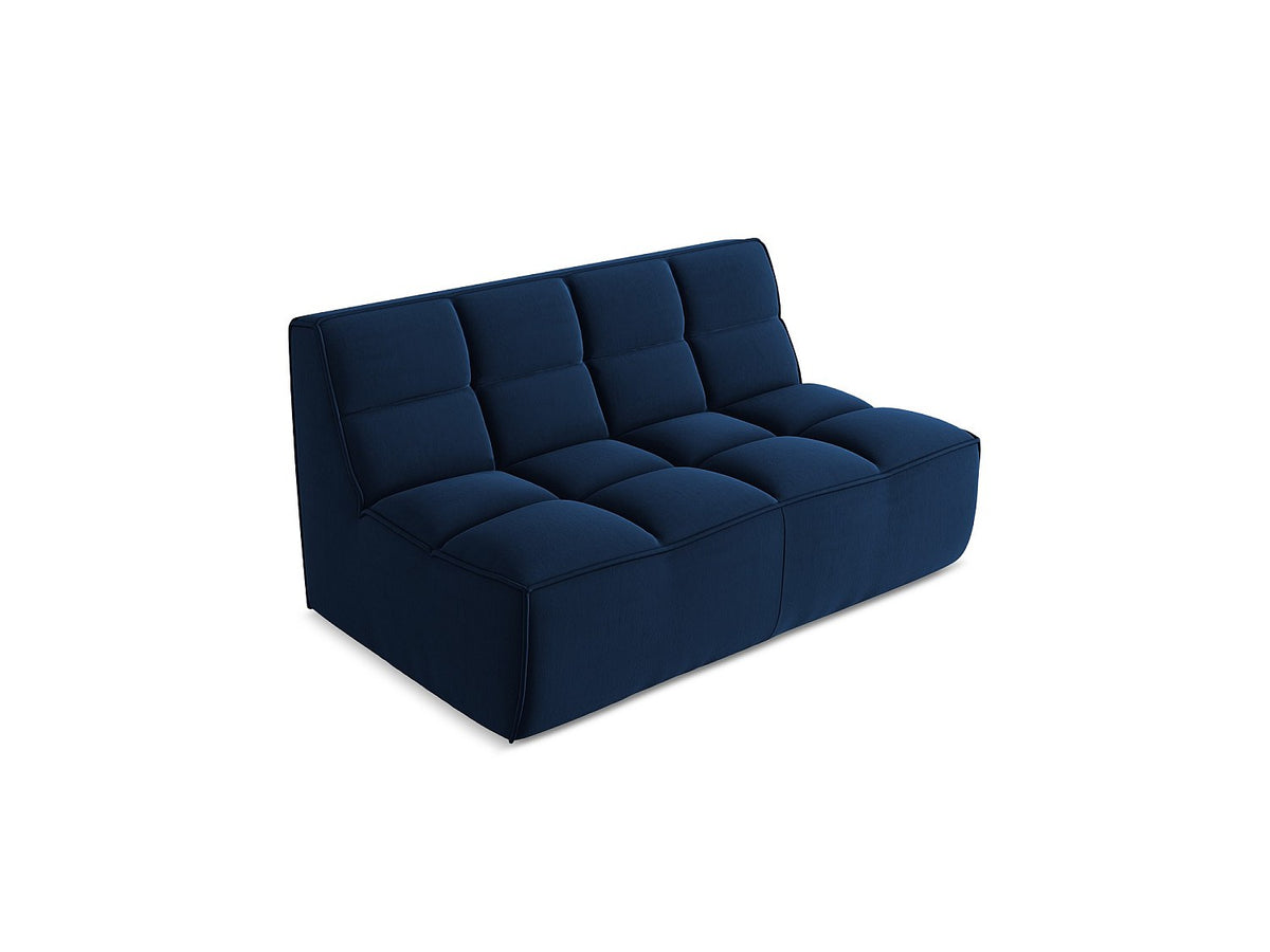 Canapé modulable 2 places bleu tissu