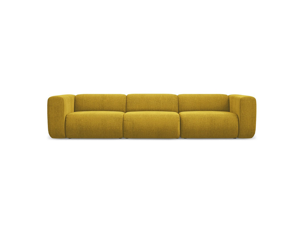 Canapé modulable 4 places jaune tissu