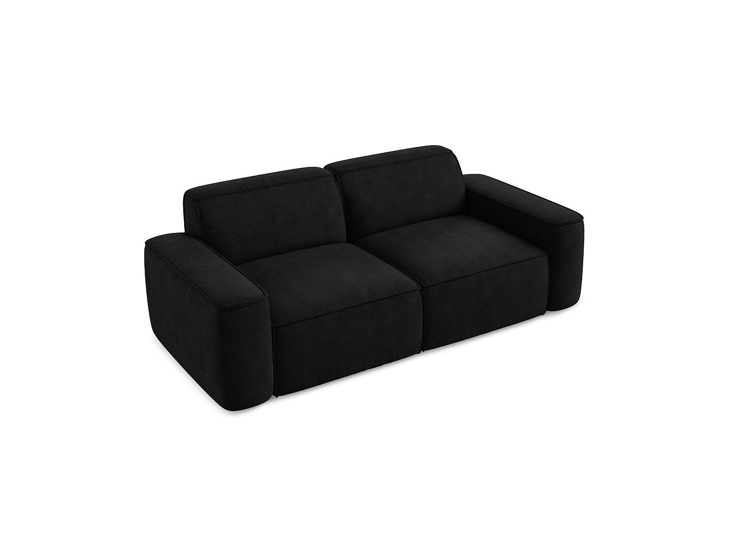 Canapé modulable 3 places noir tissu