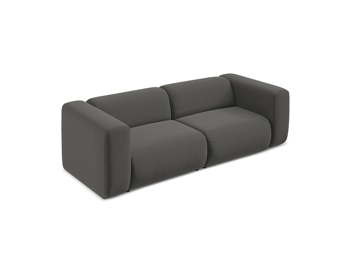 Canapé modulable 3 places gris tissu