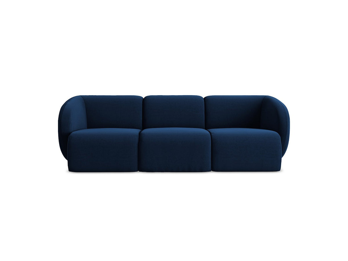 Canapé modulable 3 places bleu tissu