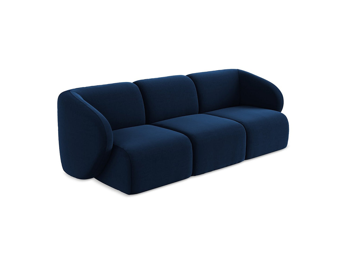 Canapé modulable 3 places bleu tissu