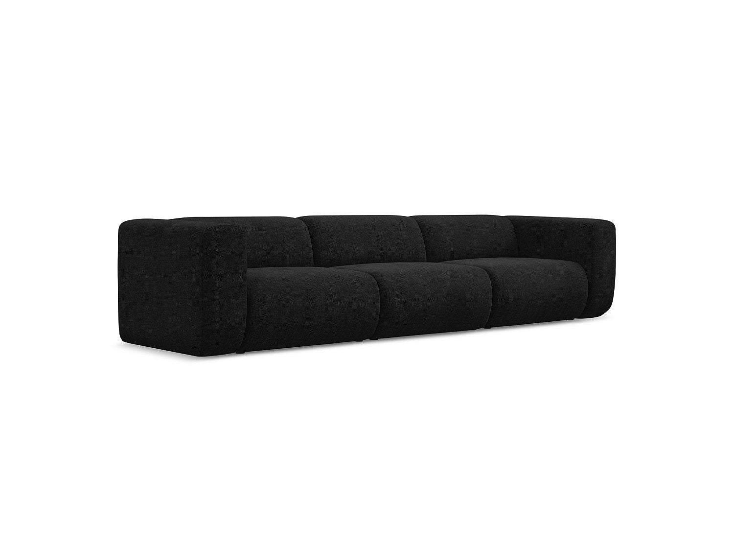 Canapé modulable 4 places noir tissu
