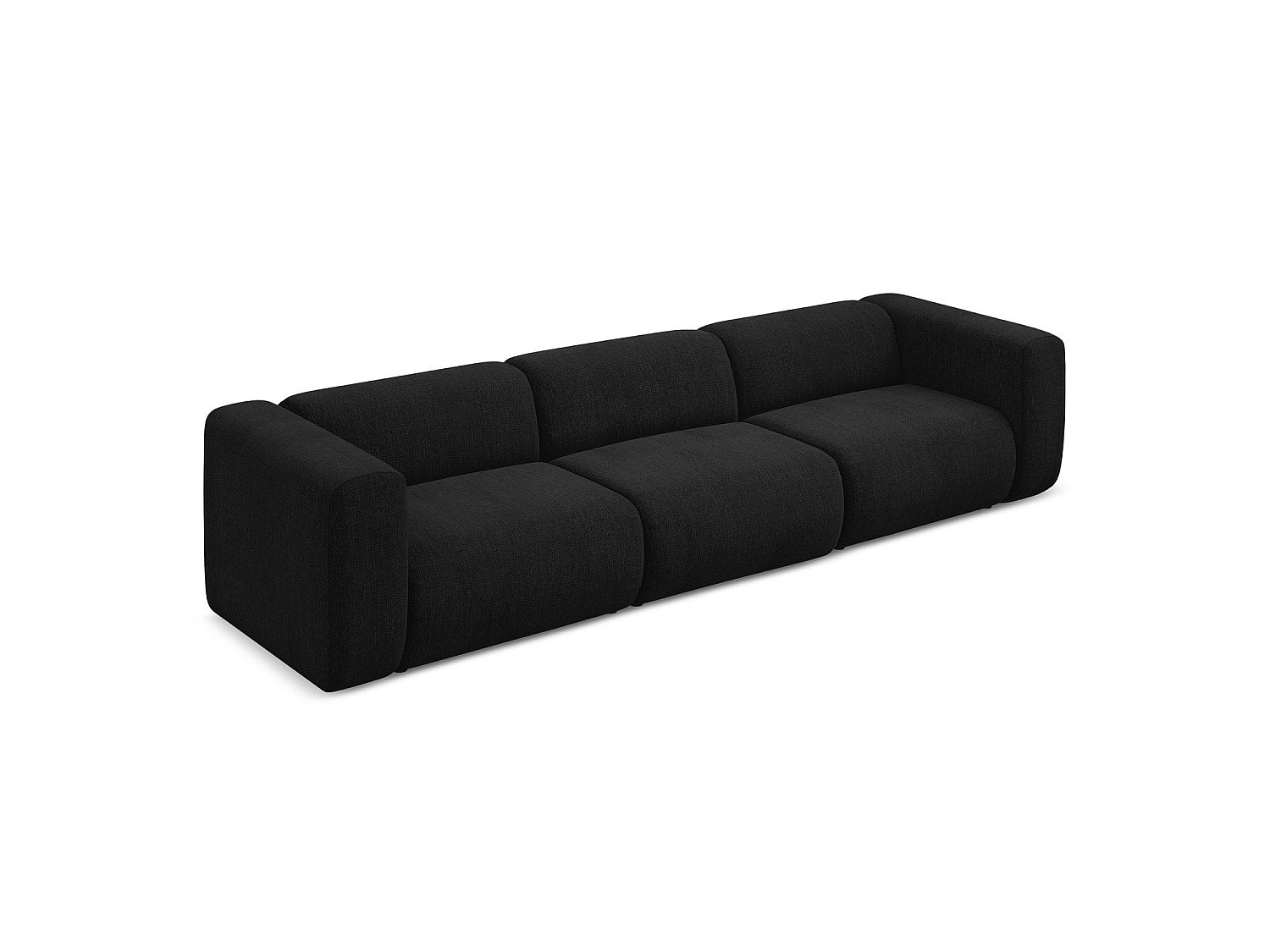 Canapé modulable 4 places noir tissu