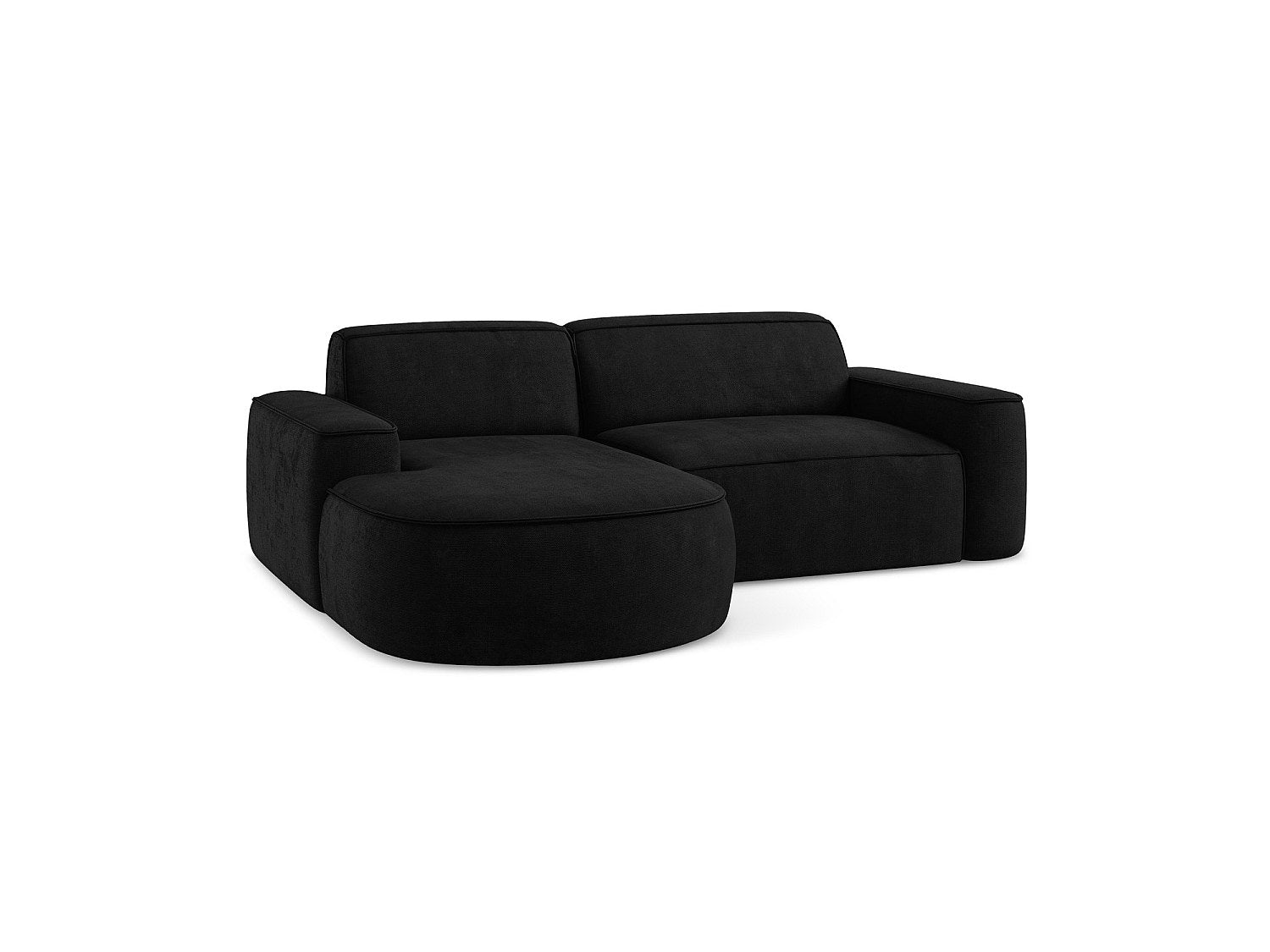 Canapé modulable 5 places noir tissu