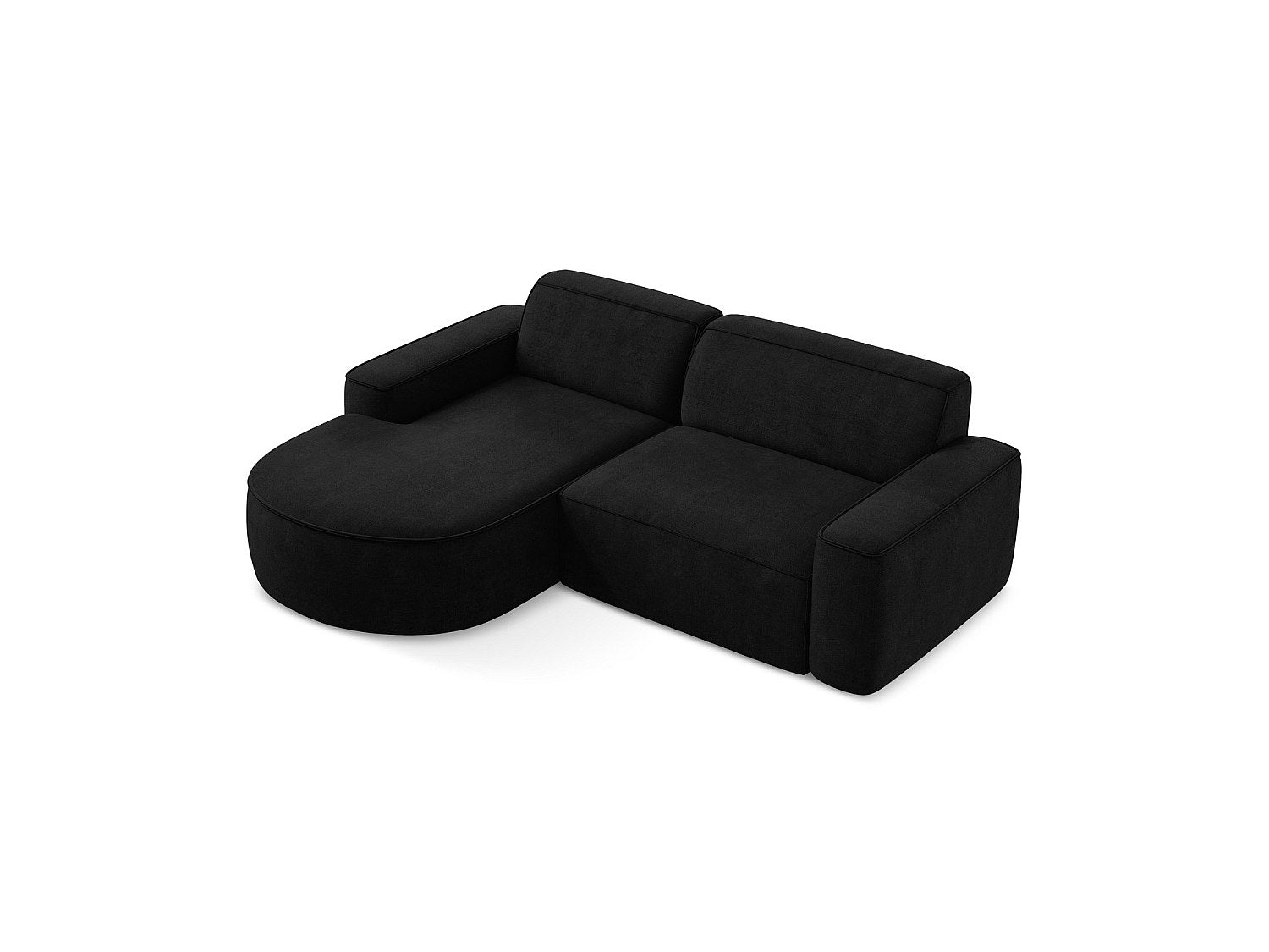 Canapé modulable 5 places noir tissu