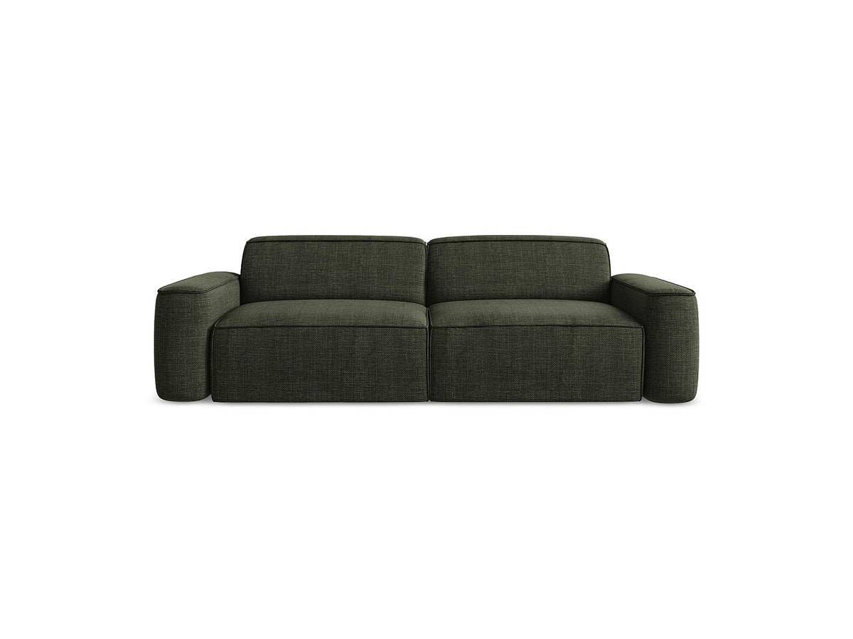 Canapé modulable 4 places vert tissu