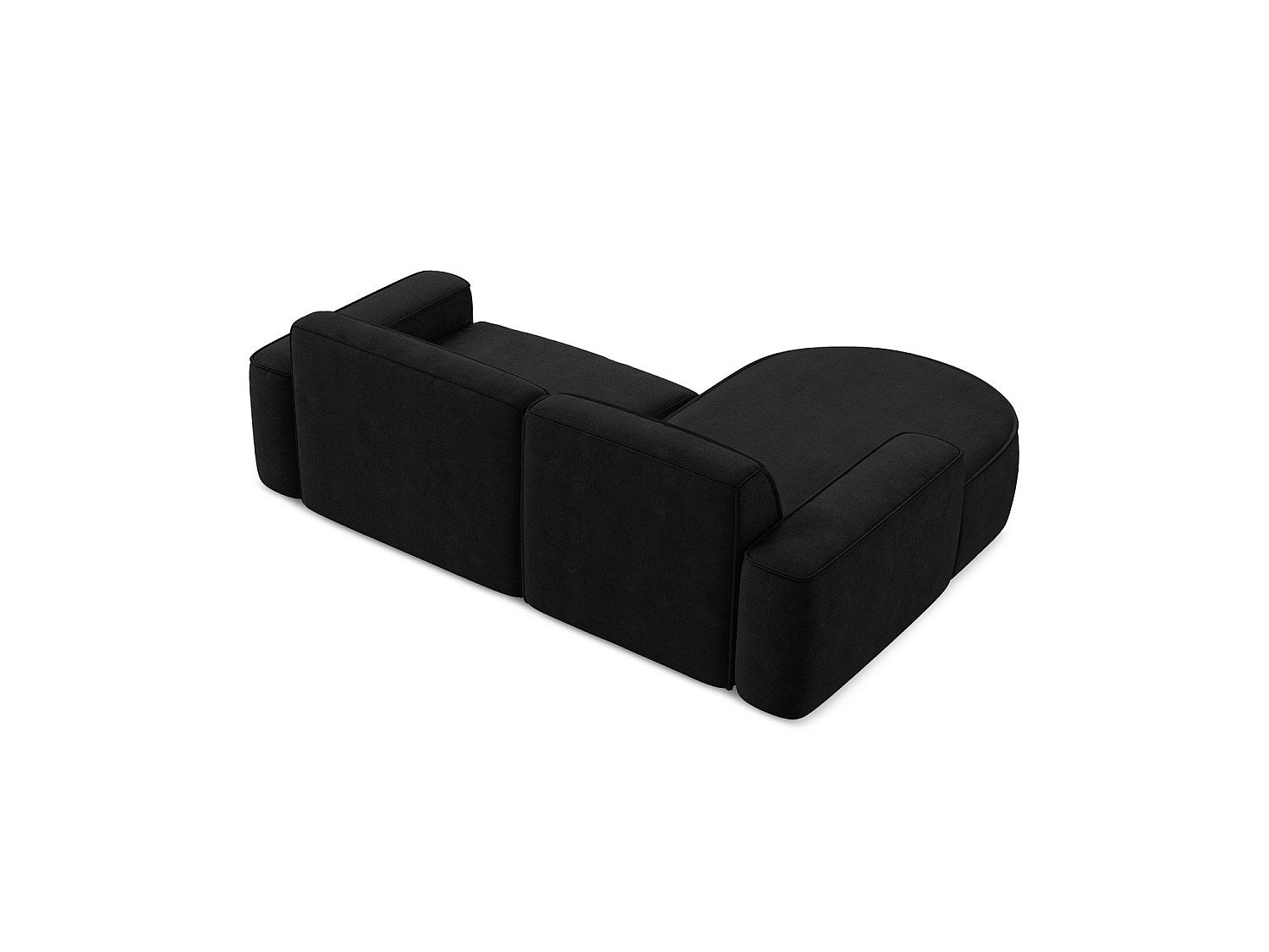 Canapé modulable 5 places noir tissu