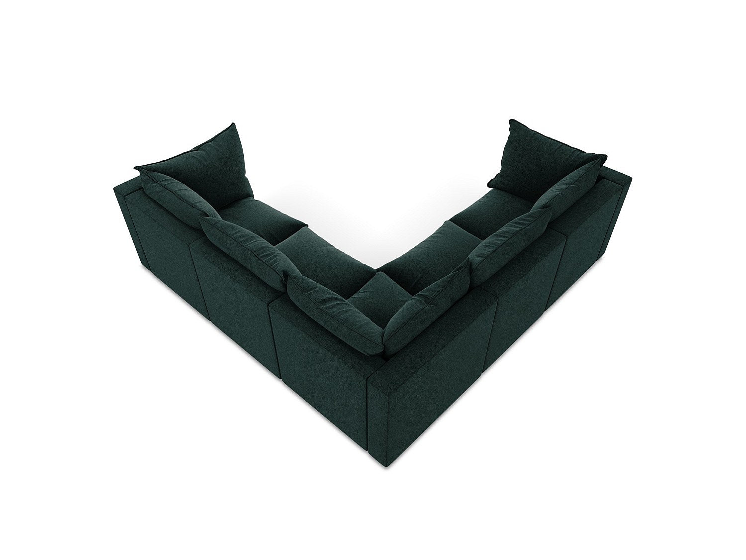Canapé modulable 4 places vert velours - Ravenna