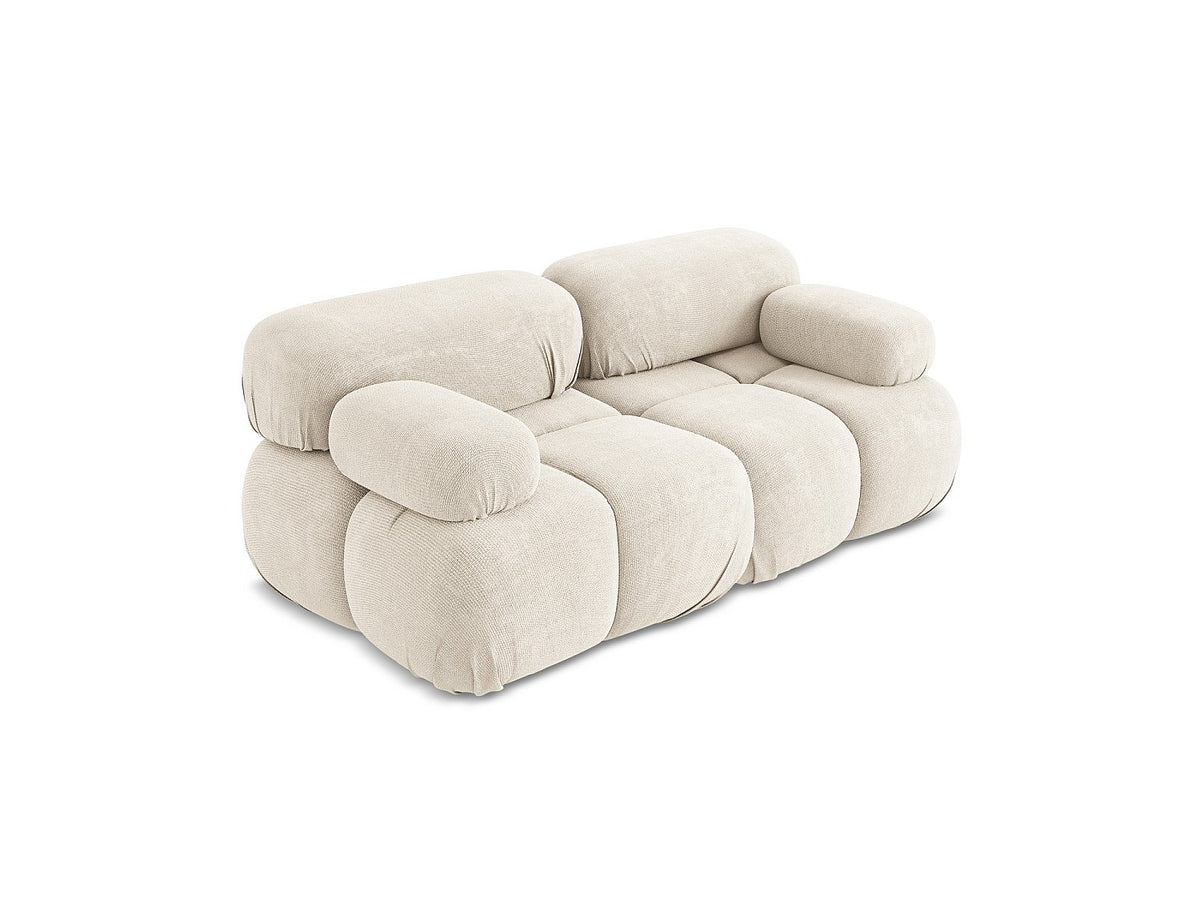 Canapé modulable 2 places beige tissu