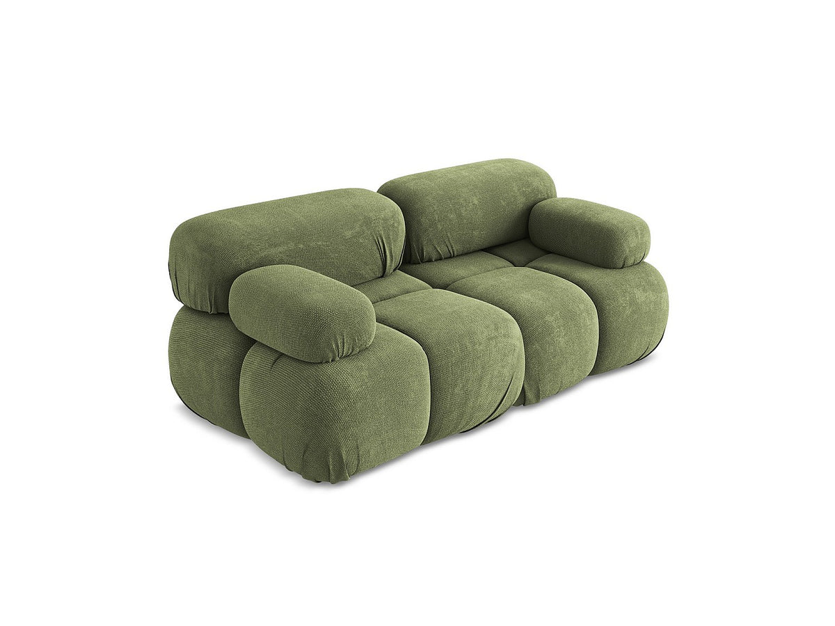 Canapé modulable 2 places vert tissu