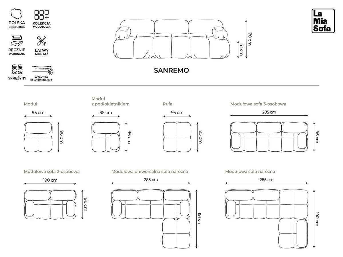 Canapé modulable 2 places beige tissu