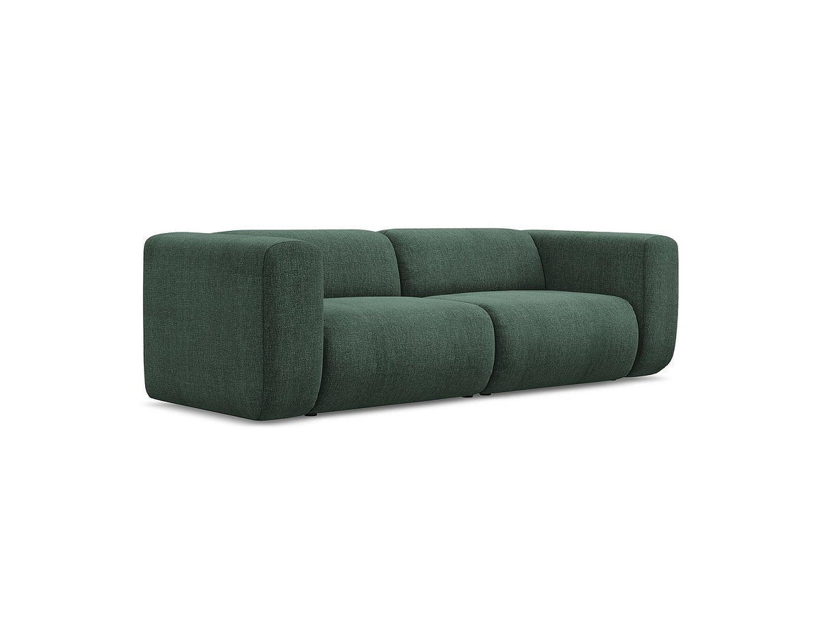 Canapé modulable 3 places vert tissu