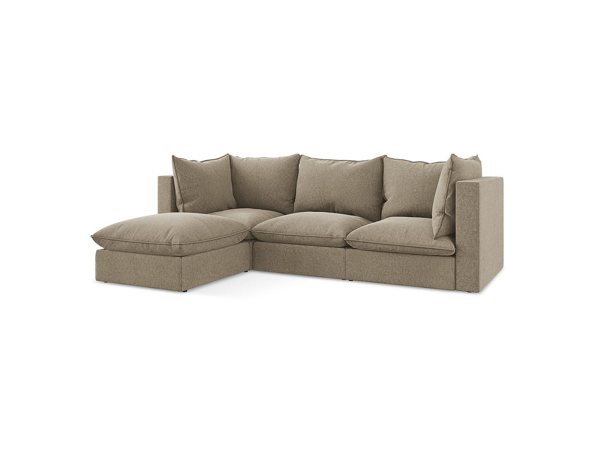 Canapé modulable 3 places beige velours - Ravenna