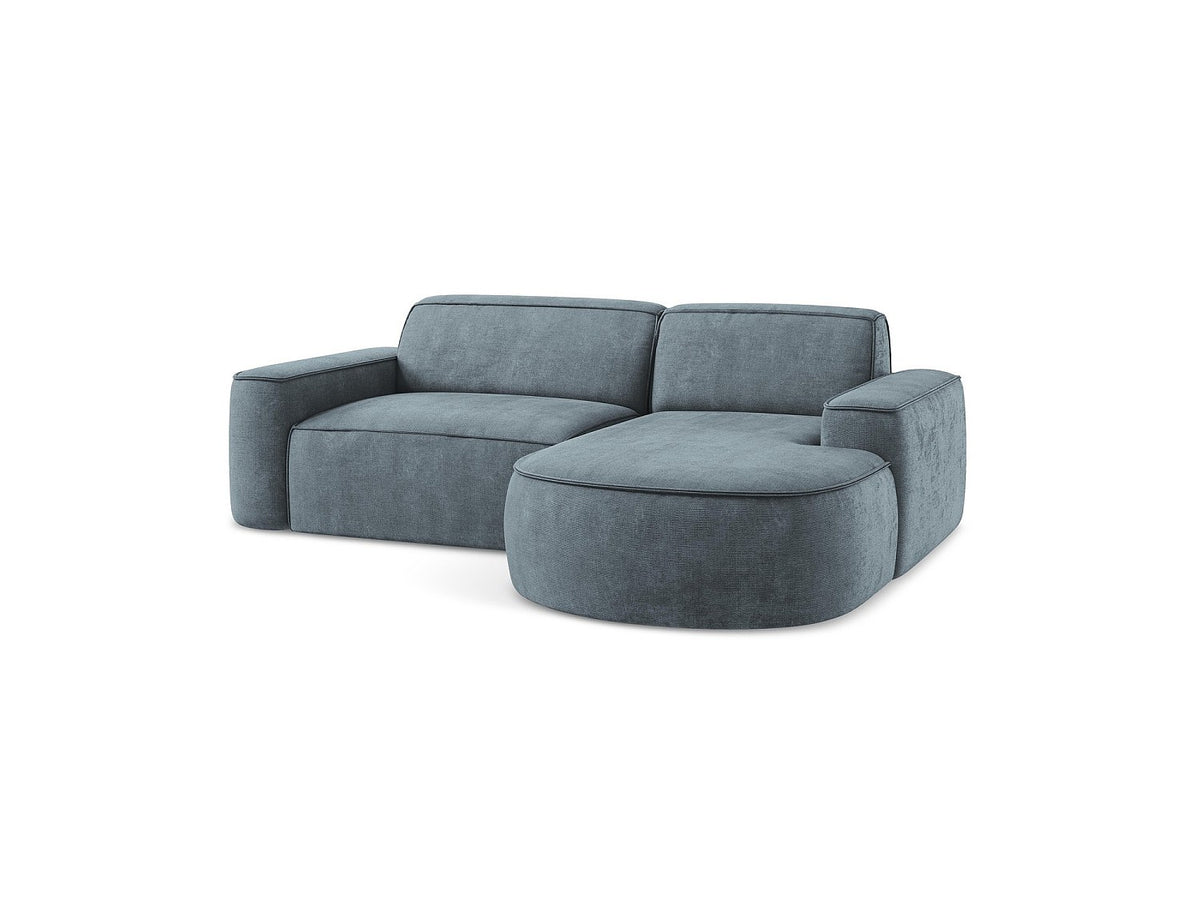 Canapé modulable 5 places bleu tissu