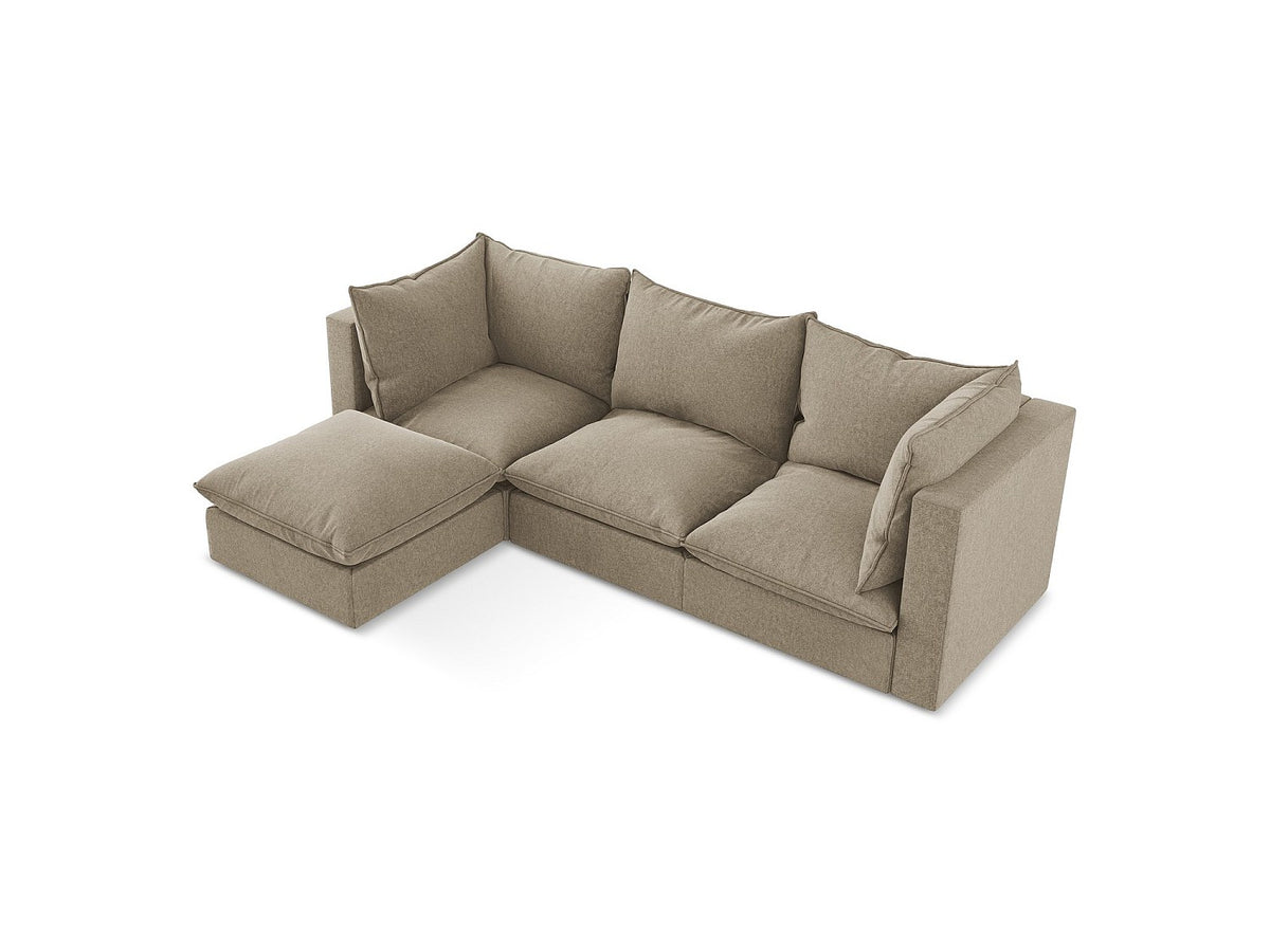 Canapé modulable 3 places beige velours - Ravenna