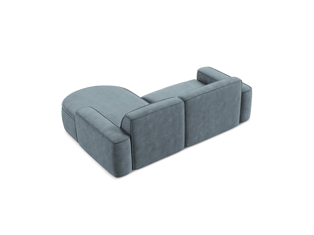 Canapé modulable 5 places bleu tissu