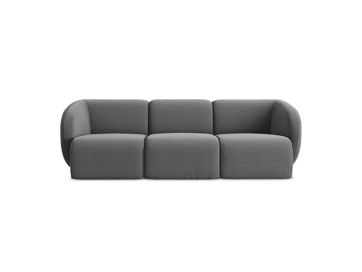 Canapé modulable 3 places gris tissu