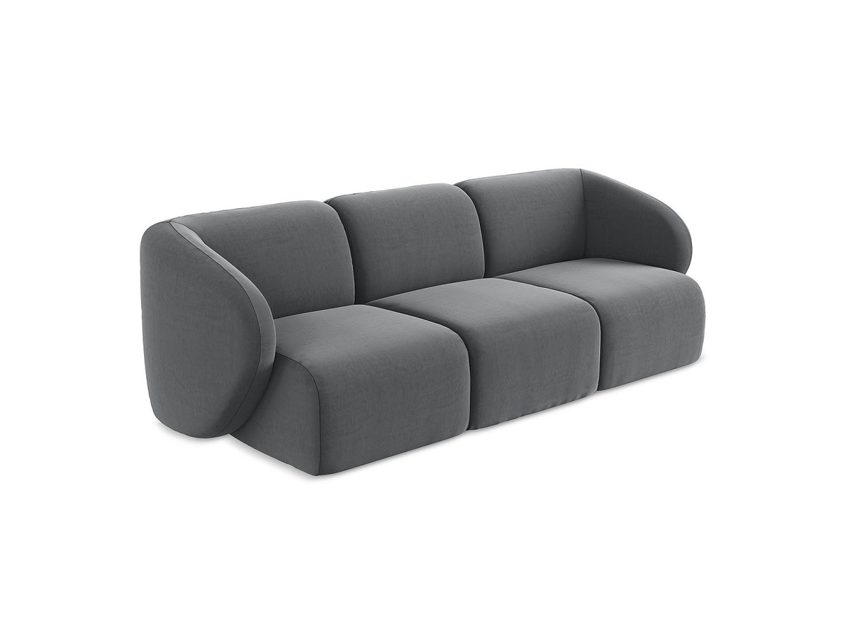 Canapé modulable 3 places gris tissu