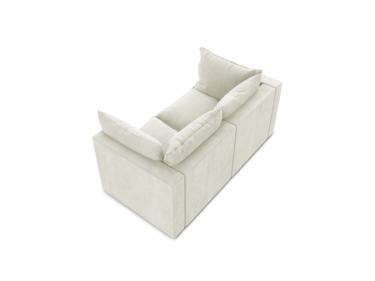 Canapé modulable 2 places beige tissu - Ravenna