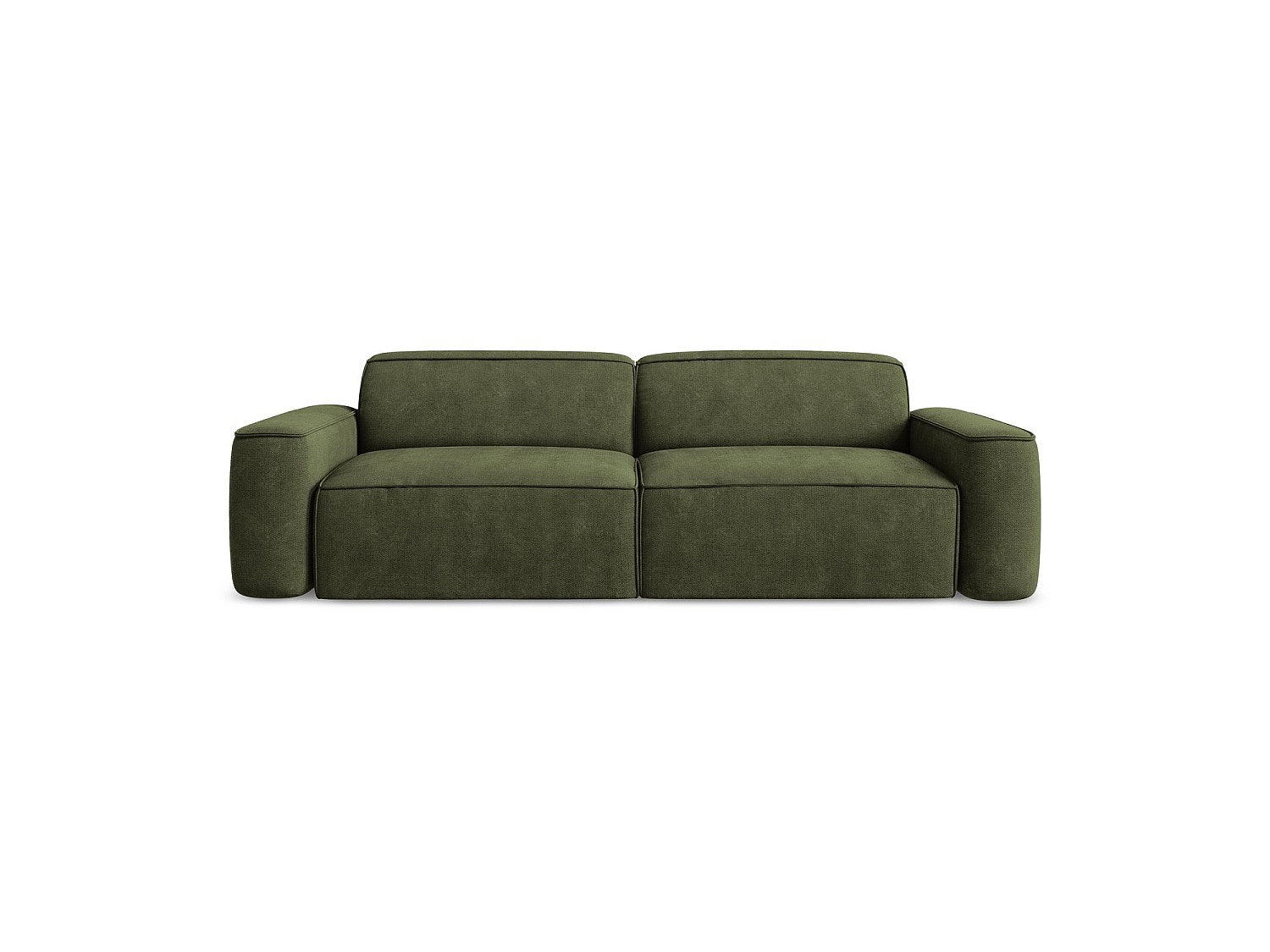 Canapé modulable 4 places vert tissu