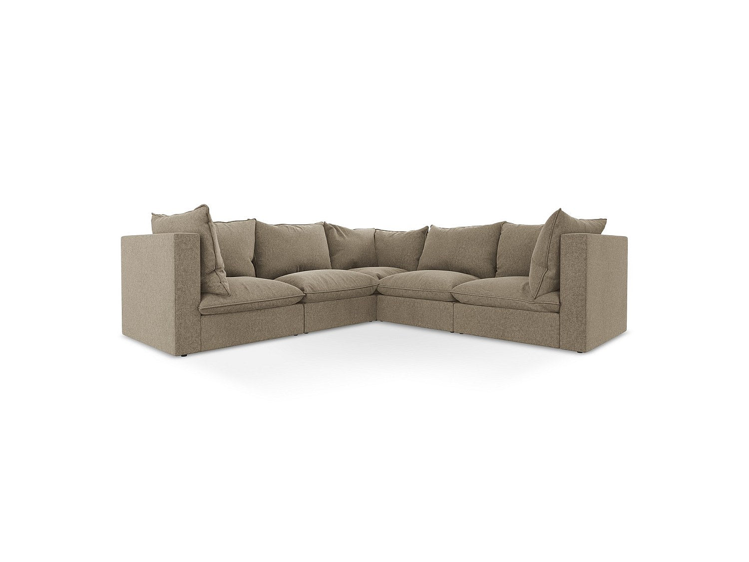 Canapé modulable 4 places beige velours - Ravenna