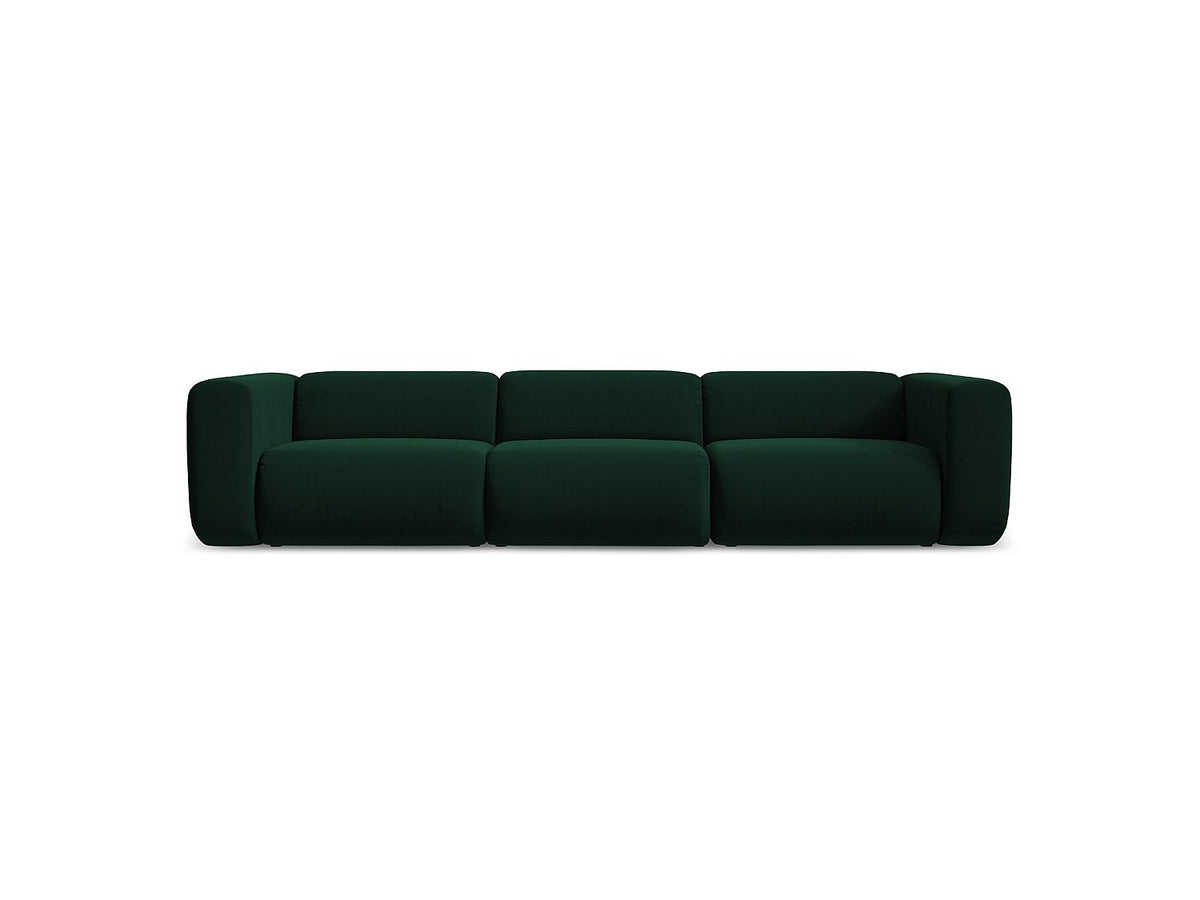 Canapé modulable 4 places vert tissu