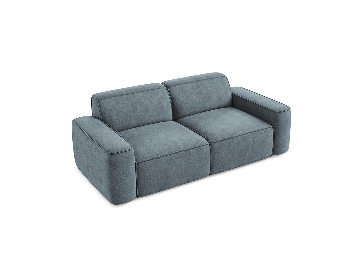 Canapé modulable 3 places bleu tissu