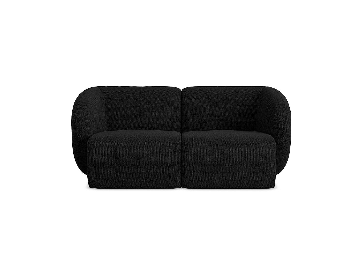 Canapé modulable 2 places noir tissu